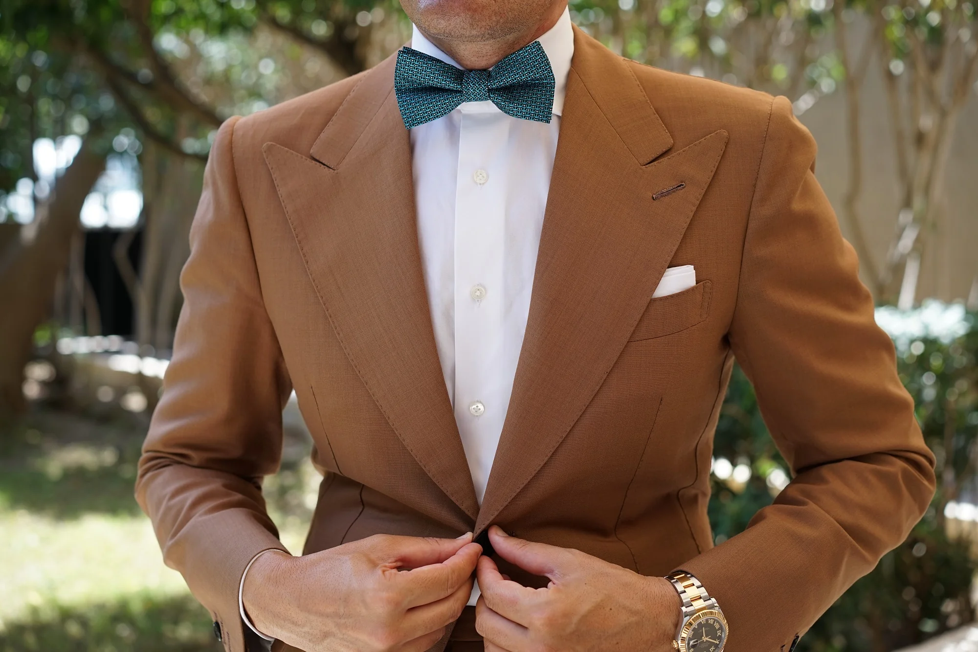 Seychelles Teal Anchor Bow Tie - Image 3