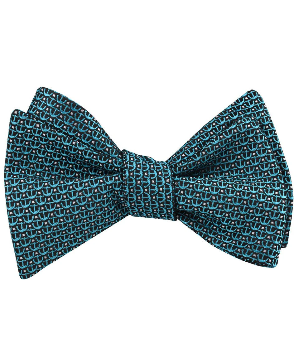 Seychelles Teal Anchor Self Bow Tie - Image 2