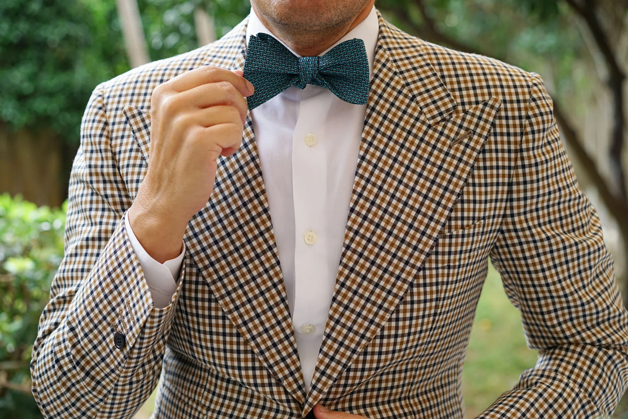 Seychelles Teal Anchor Self Bow Tie - Image 6