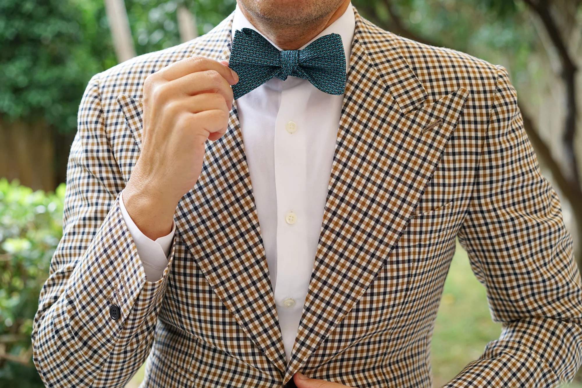 Seychelles Teal Anchor Self Bow Tie - Image 9