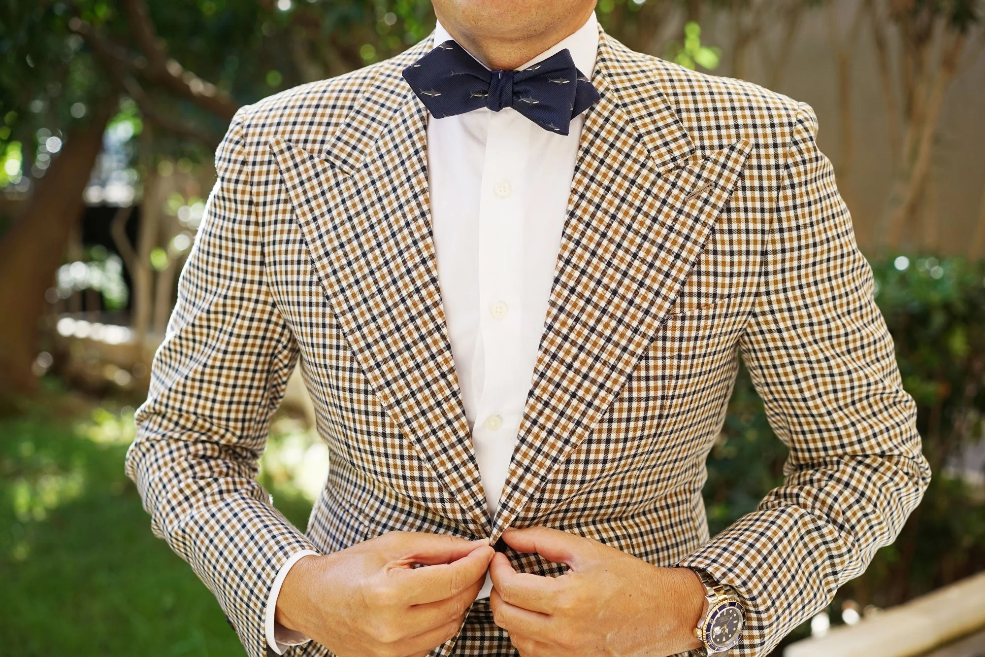 Shark Diamond Self Bow Tie - Image 8