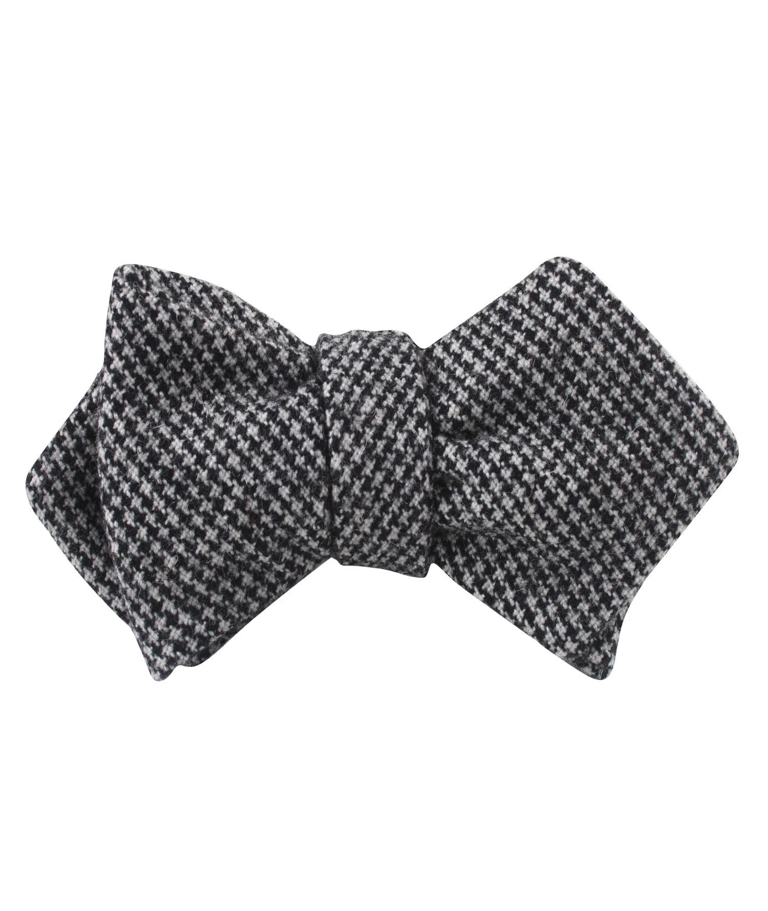 Sheepish Black Houndstooth Wool Diamond Self Bow Tie - Image 2