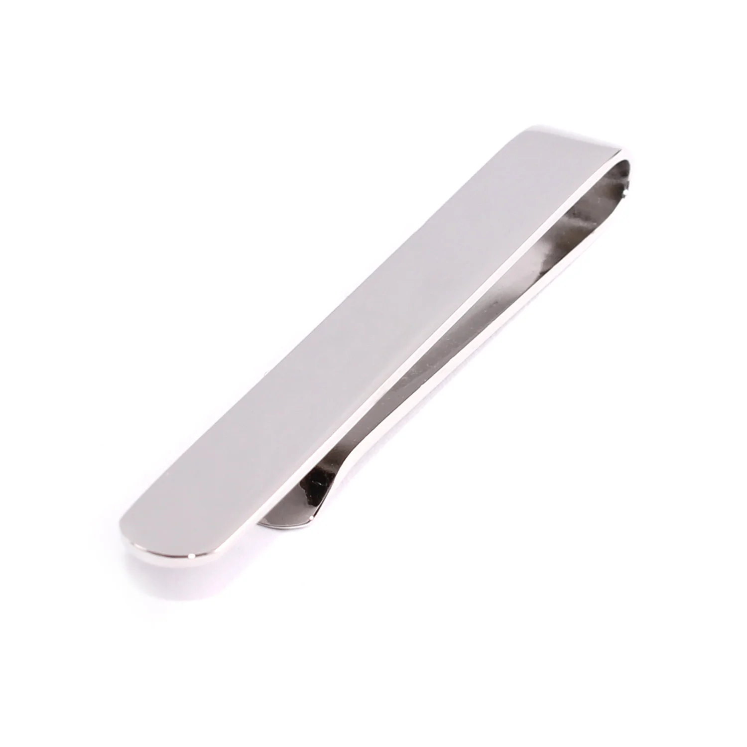 Shining Silver Round Clasp Tie Bar - Image 3