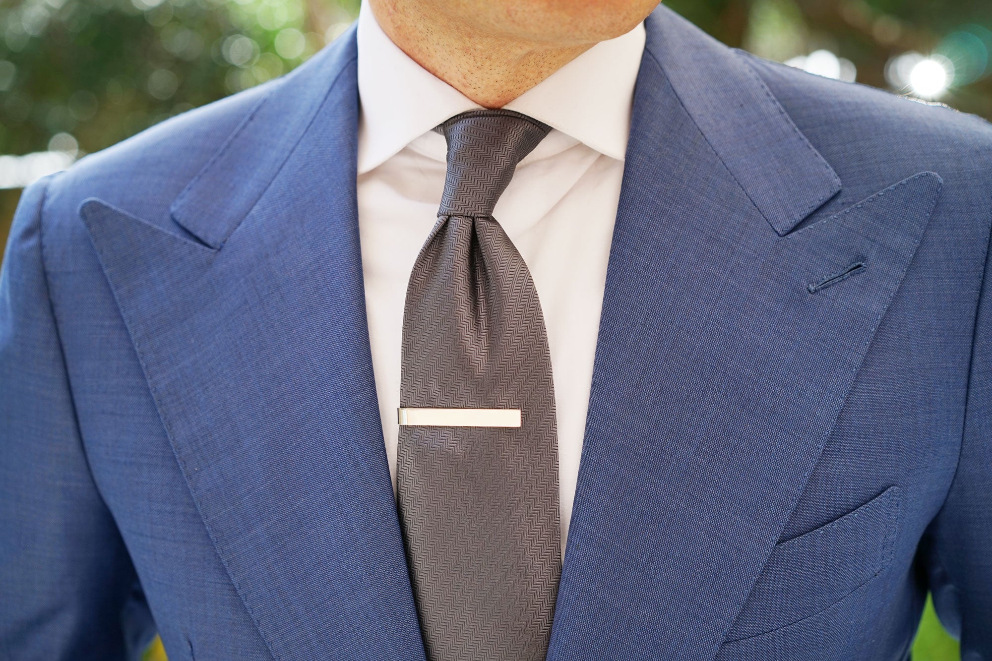 Shining Silver Square Clasp Tie Bar - Image 11