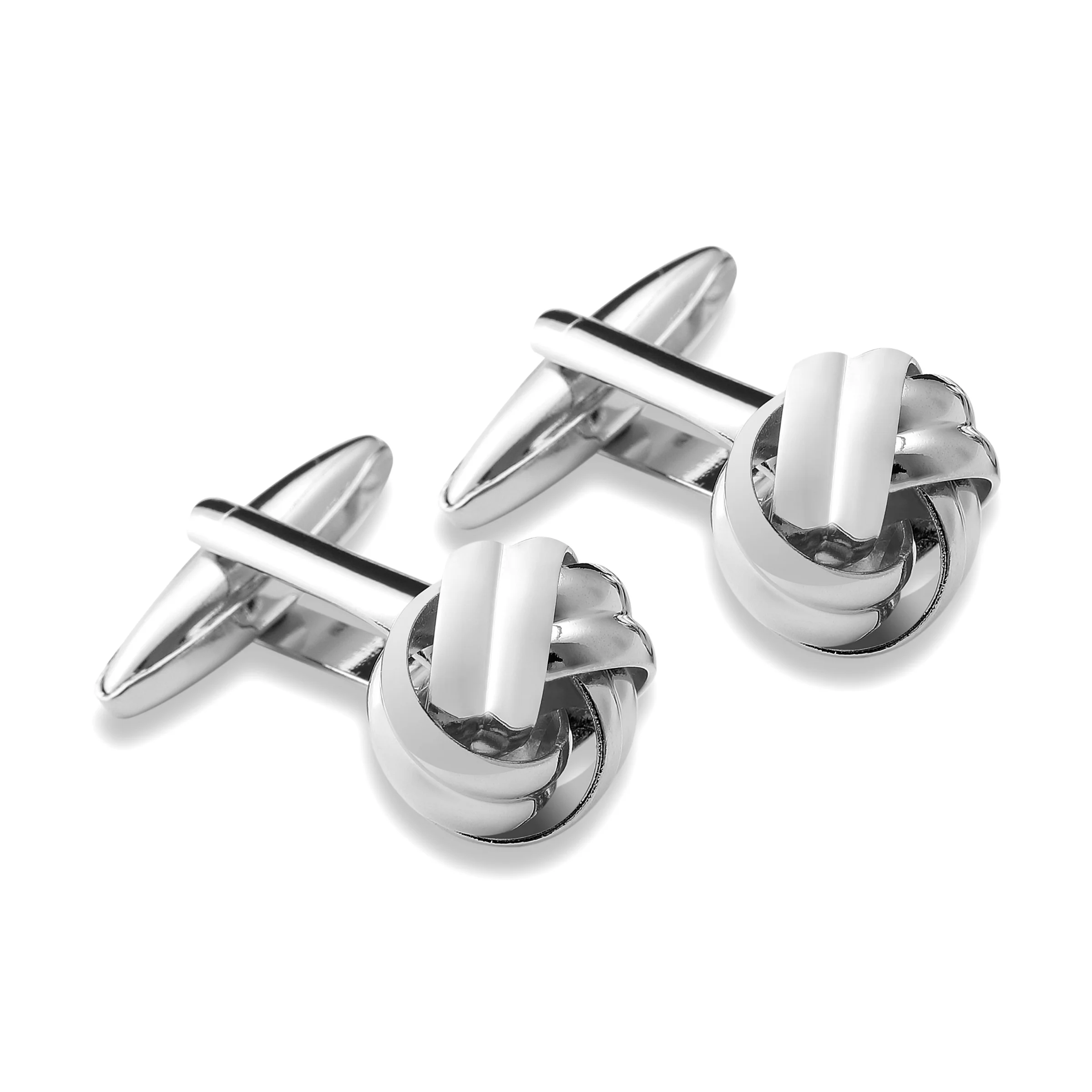 Silver Elegance Knot Cufflinks - Image 2