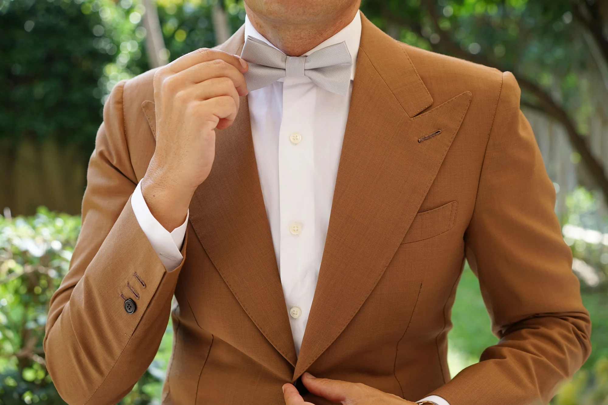 Silver Fog Weave Bow Tie - Image 6