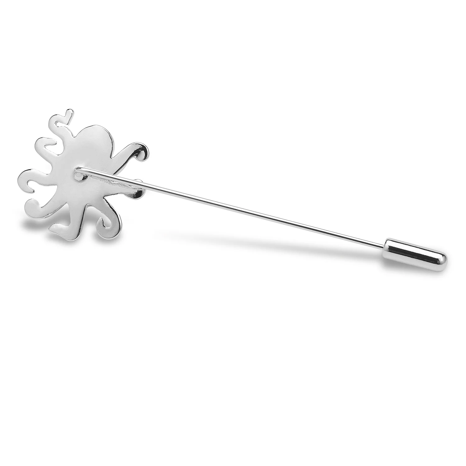Silver Ghost Octopus Lapel Pin - Image 2