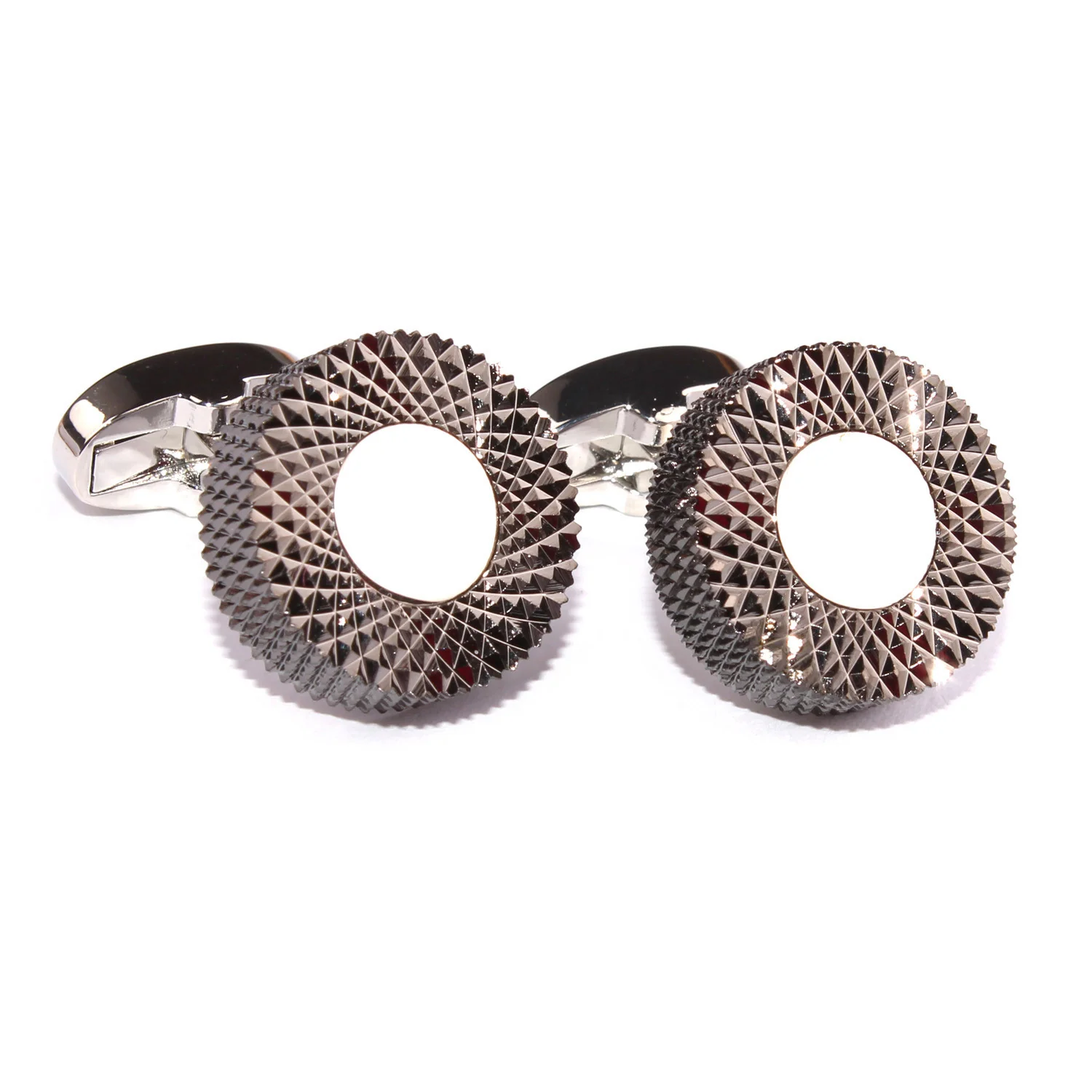 Silver Gunmetal Danielre Cufflinks - Image 2