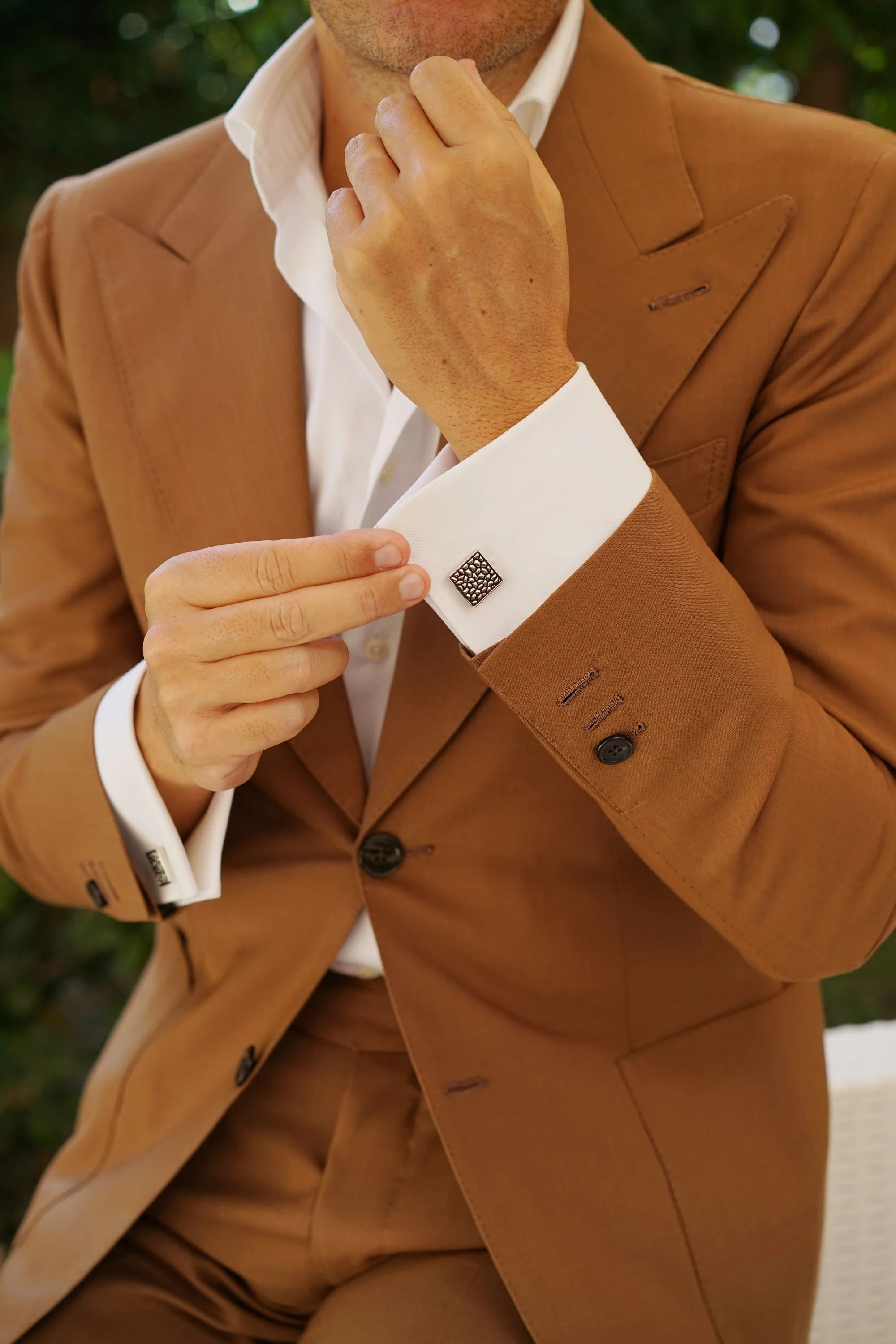 Silver Pebble Cufflinks - Image 4