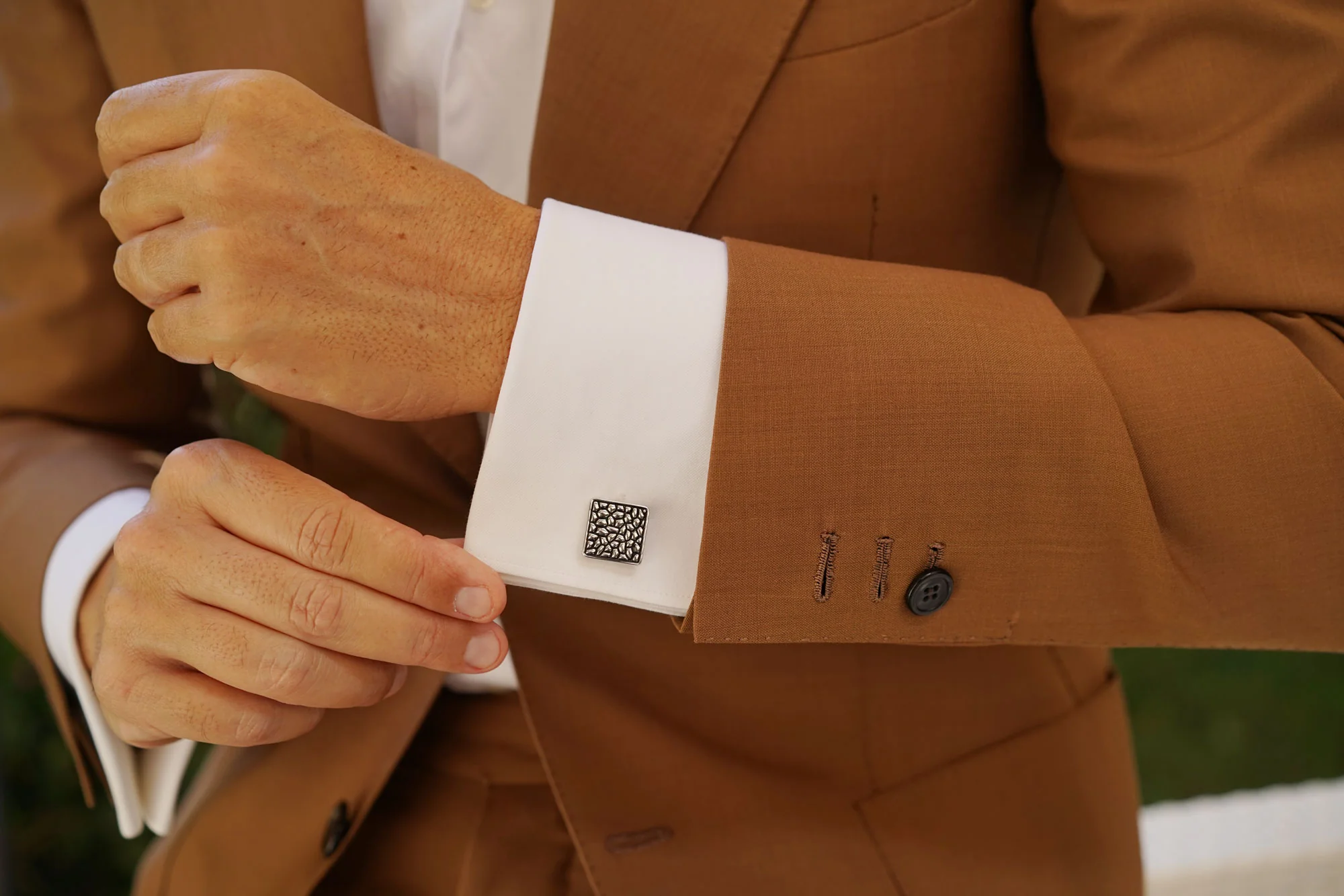 Silver Pebble Cufflinks - Image 6