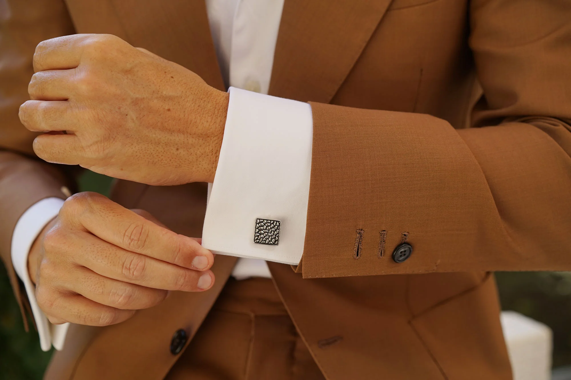 Silver Pebble Cufflinks - Image 7