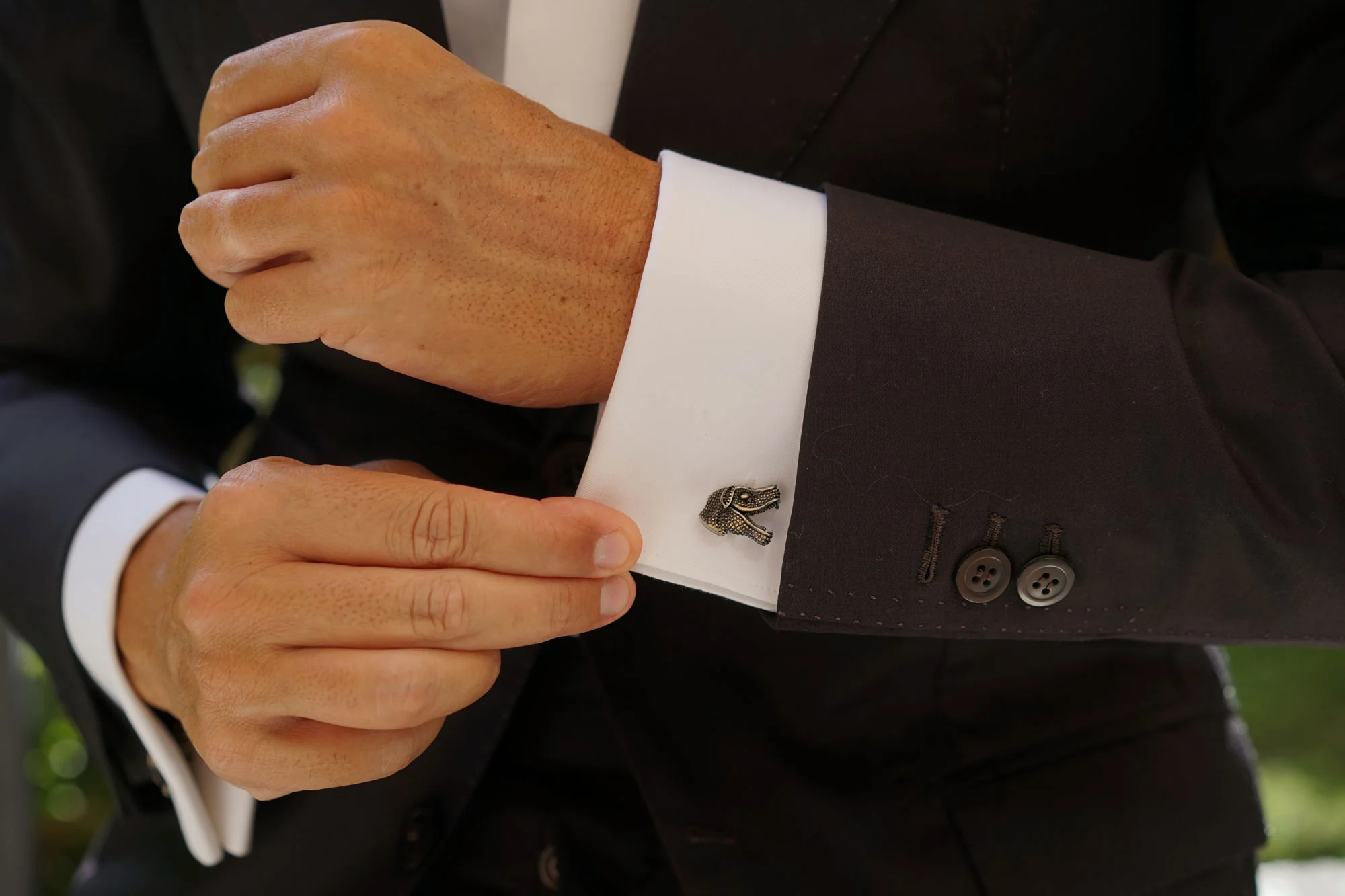 Silver Raptor Dinosaur Cufflinks - Image 6