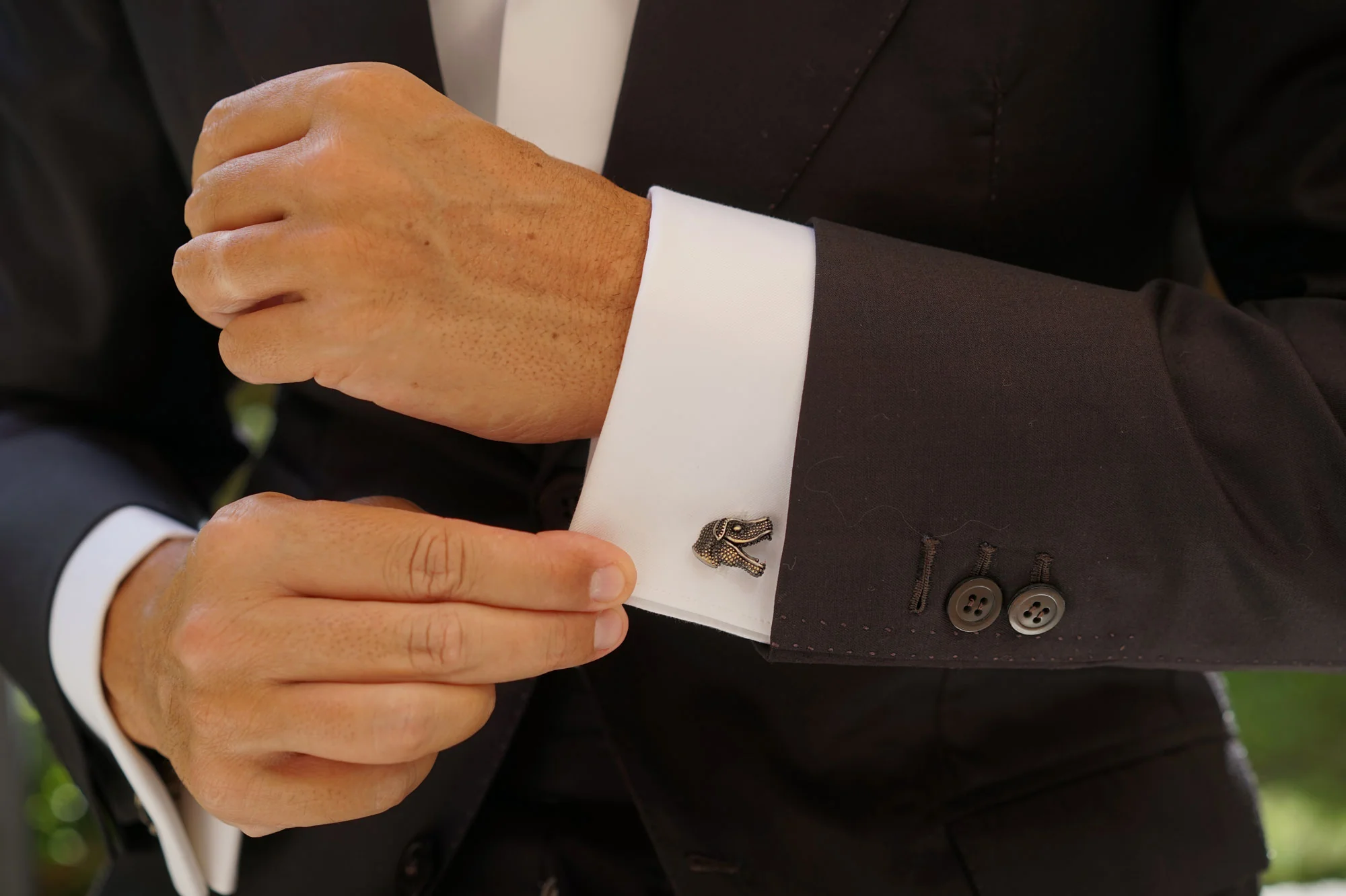 Silver Raptor Dinosaur Cufflinks - Image 7