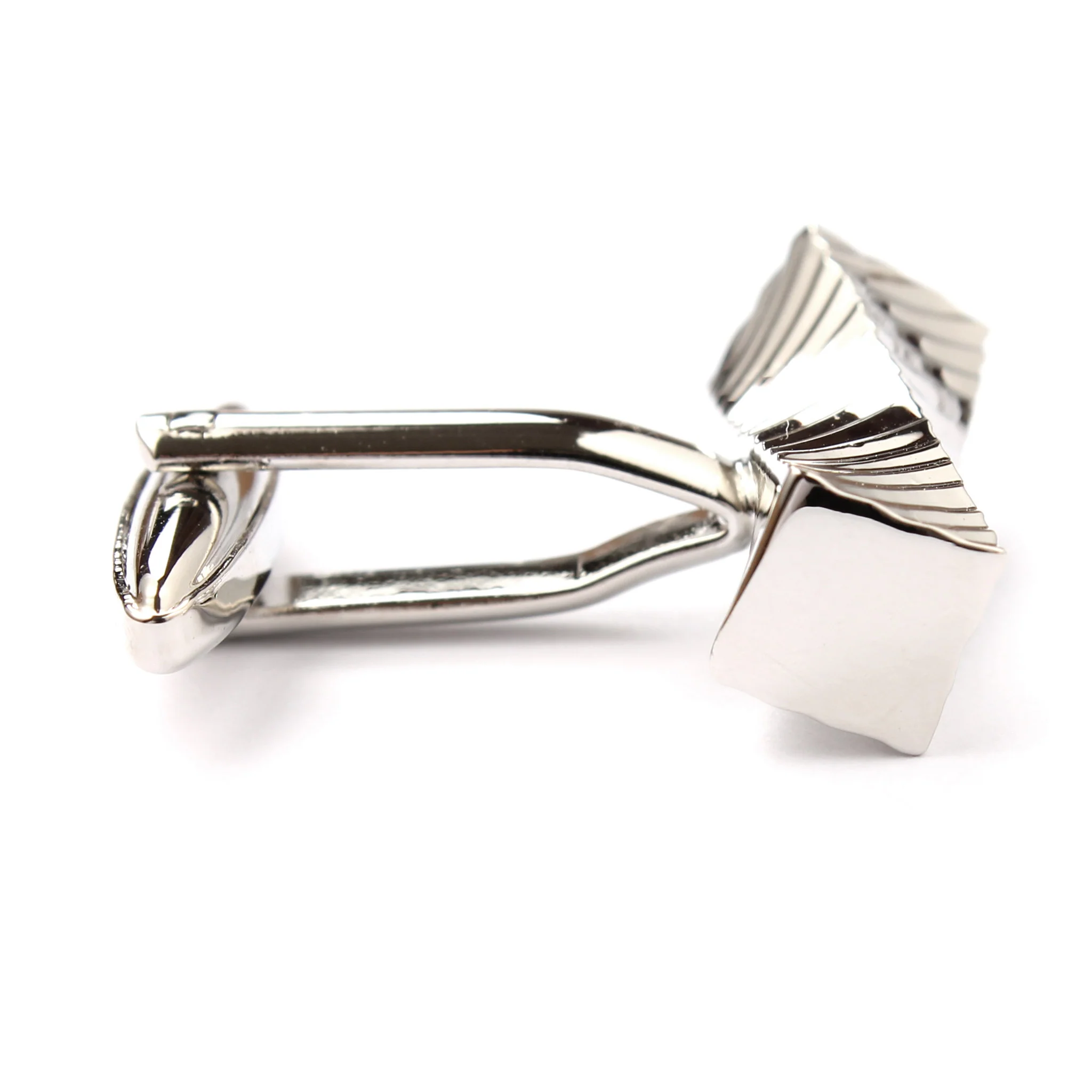 Silver Rectangular Cylinder Twist Cufflinks - Image 4