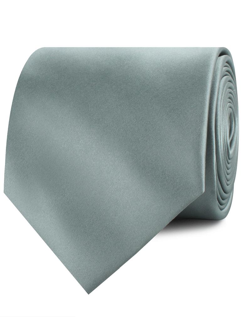 Silver Sage Satin Necktie - Image 2