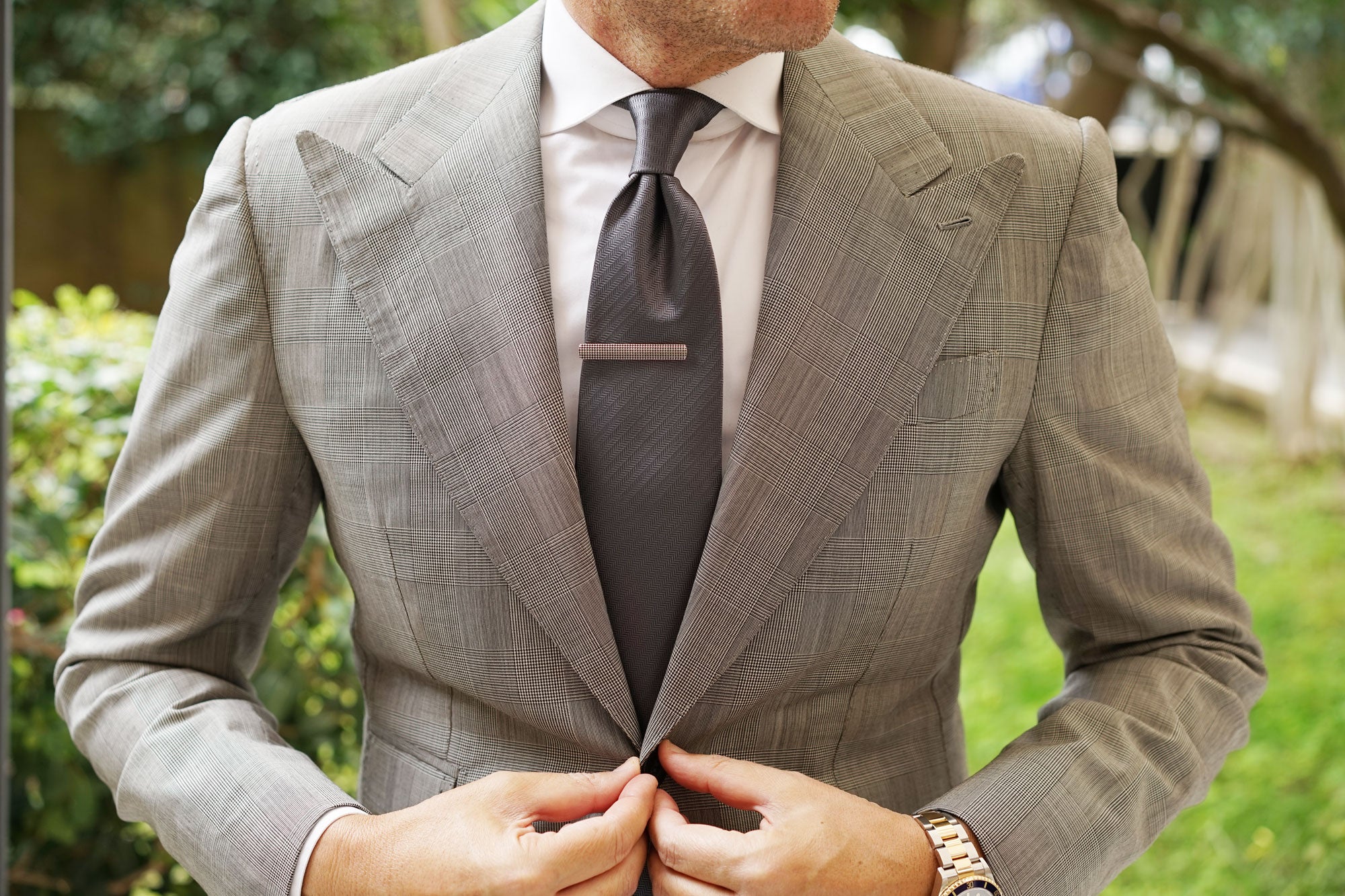 Silver Stippled Tie Bar - Image 3