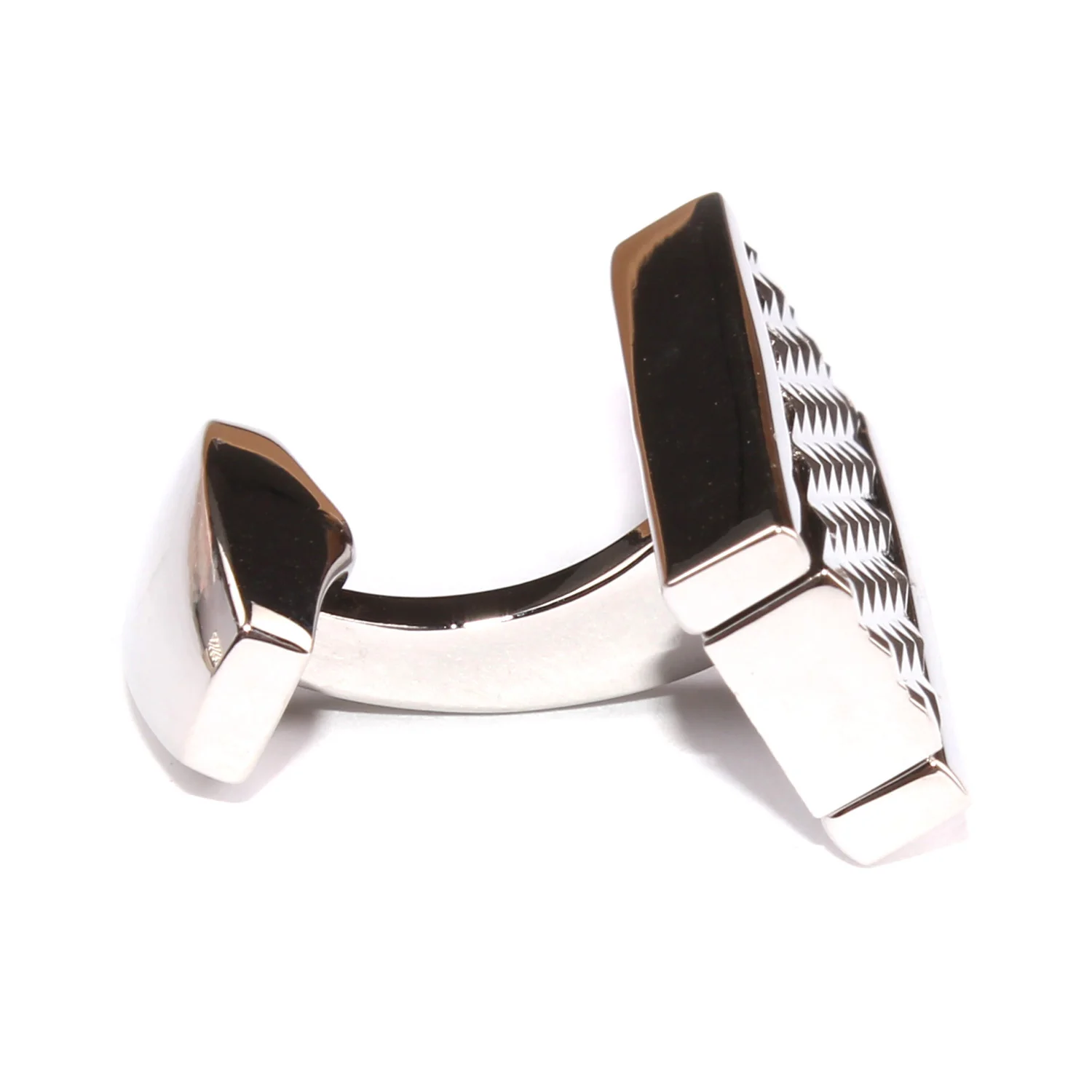 Silver Studded Diamond Pyramid Cufflinks - Image 4