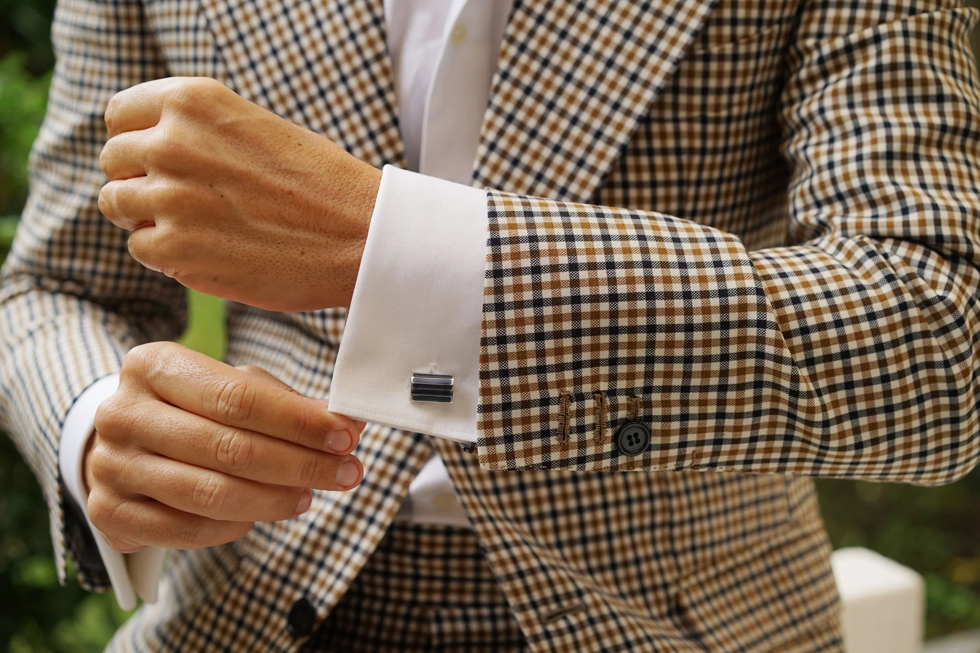 Silver with Harvard Blue Cufflinks - Image 11