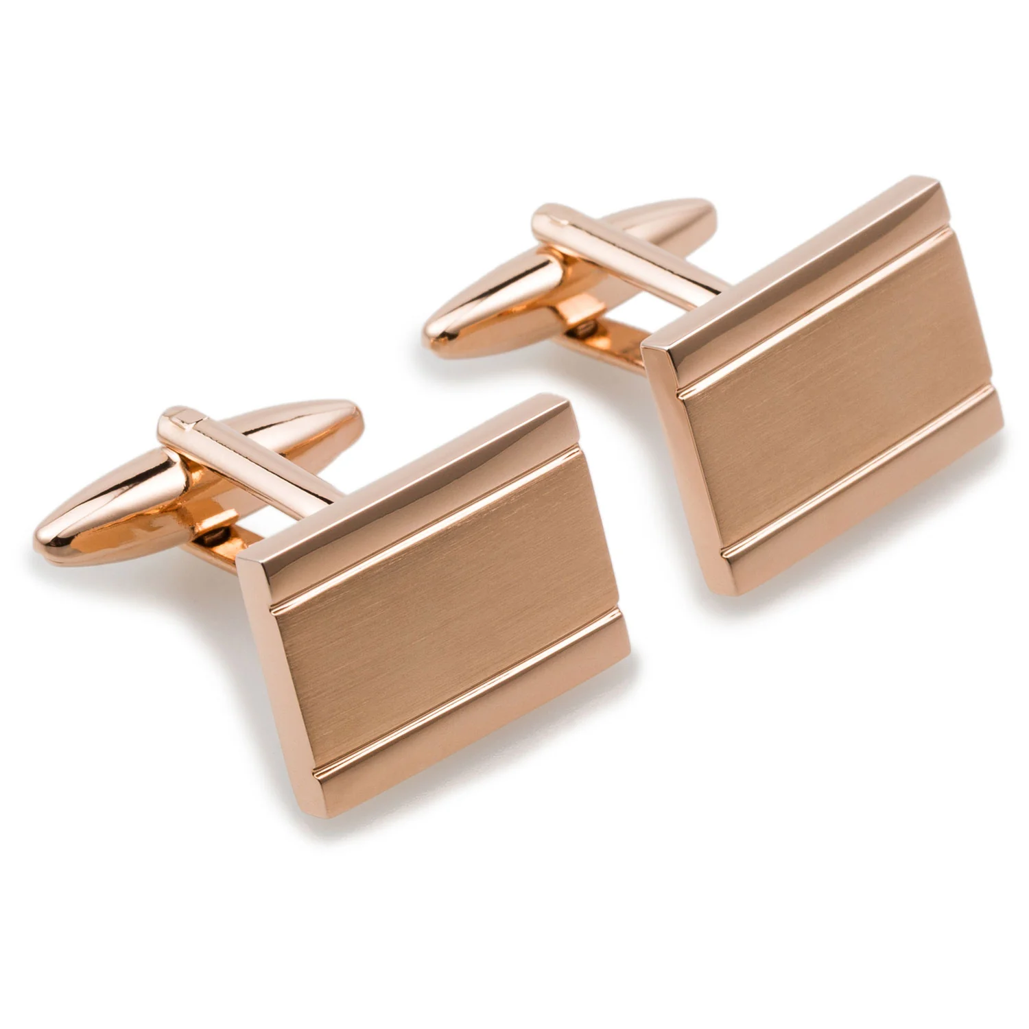 Simon Bolivar Rose Gold Rectangle Cufflinks - Image 2