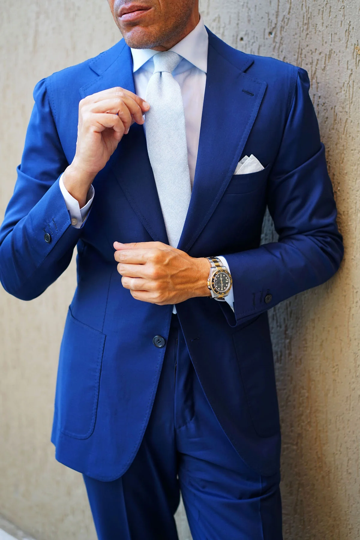 Sky Blue Donegal Linen Tie - Image 5