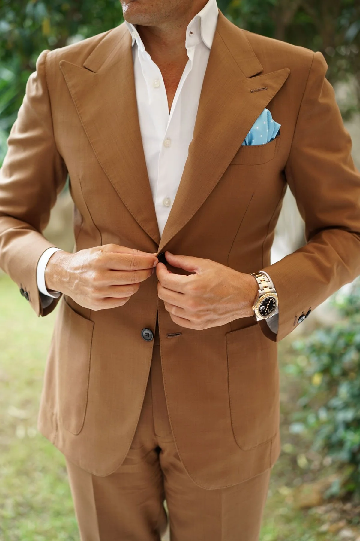 Sky Blue with White Polka Dots Pocket Square - Image 9