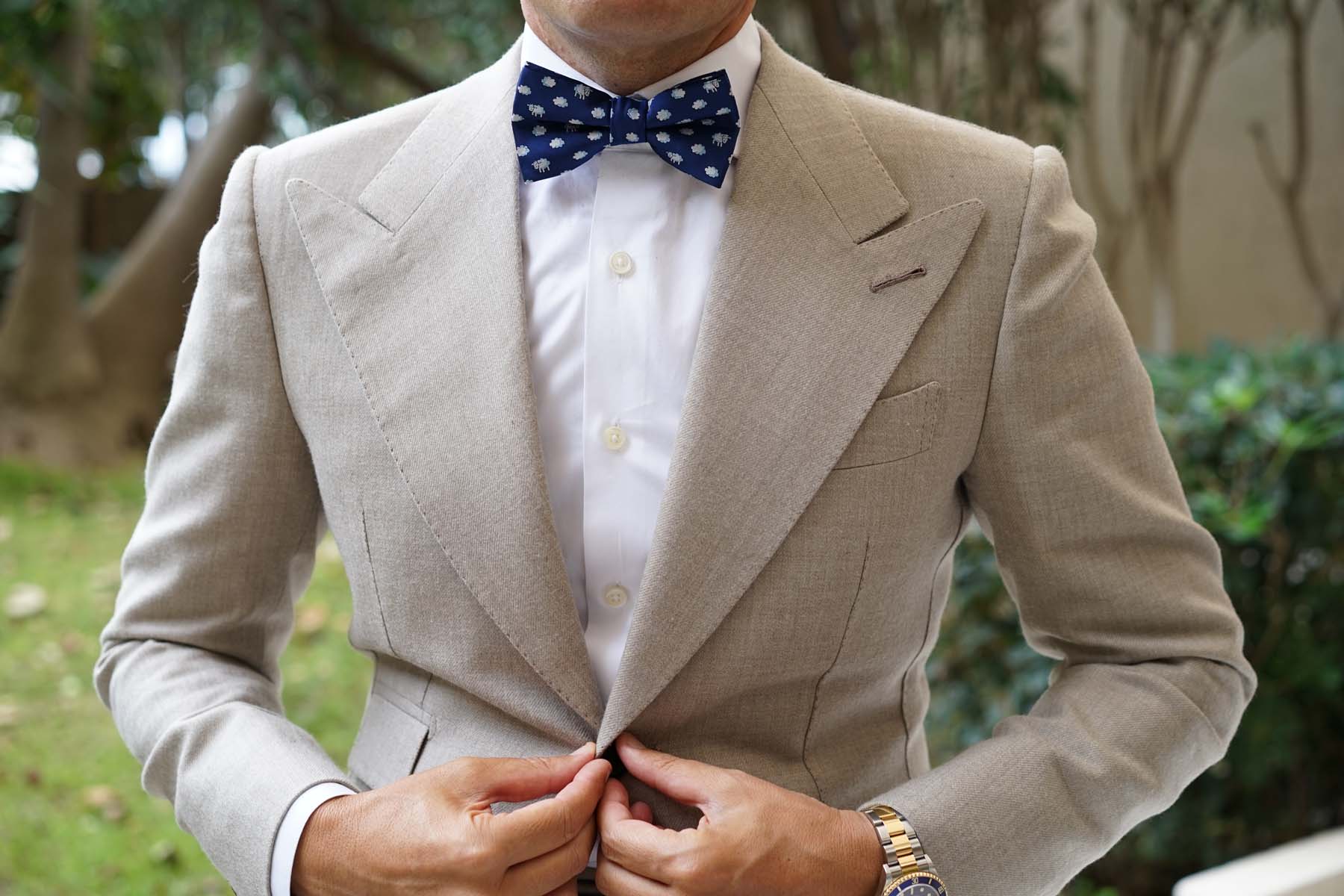 Sleepy Sheep Blue Bow Tie - Image 5