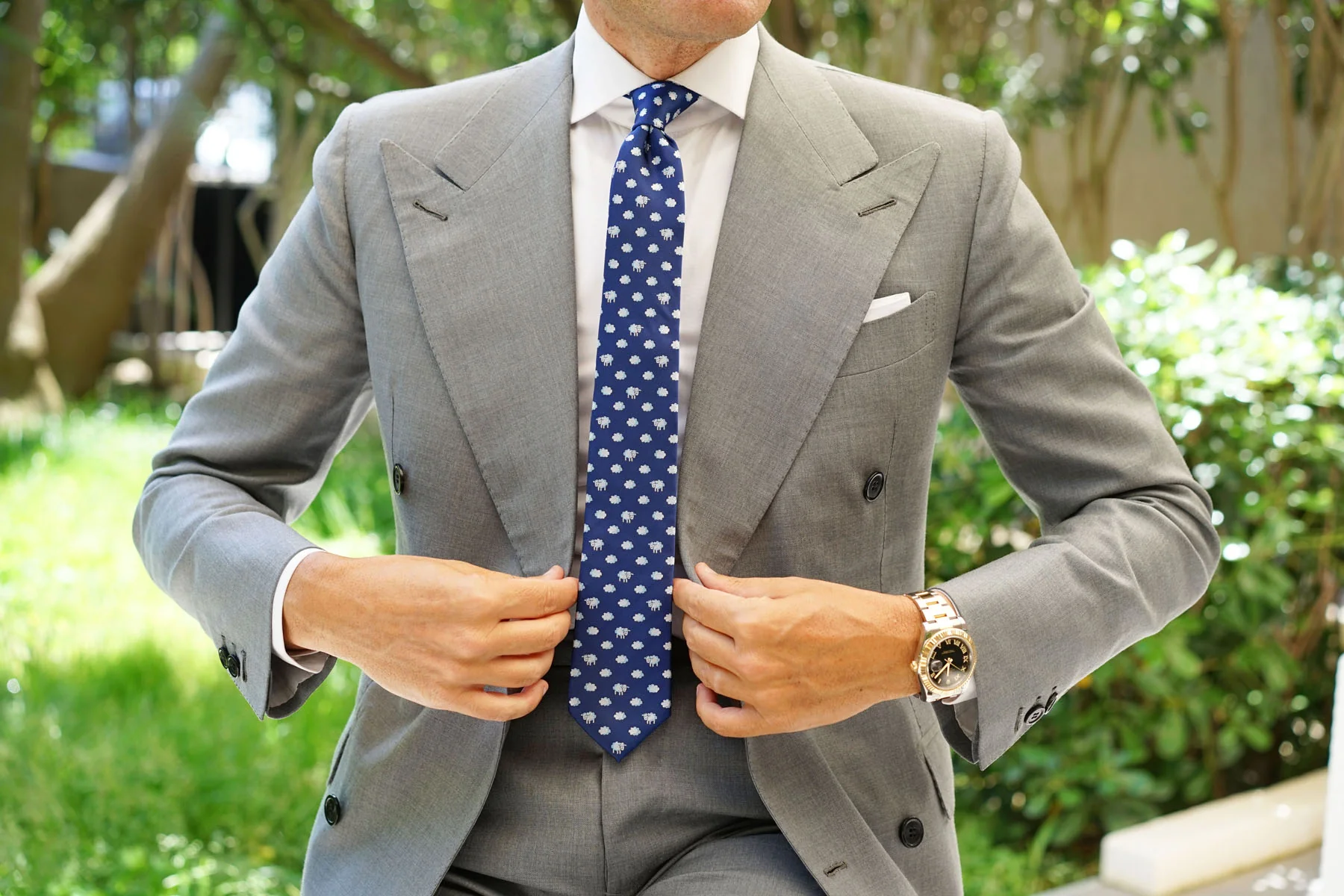 Sleepy Sheep Blue Skinny Tie - Image 4
