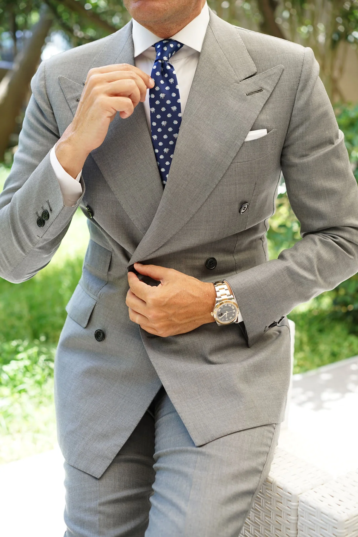 Sleepy Sheep Blue Skinny Tie - Image 7