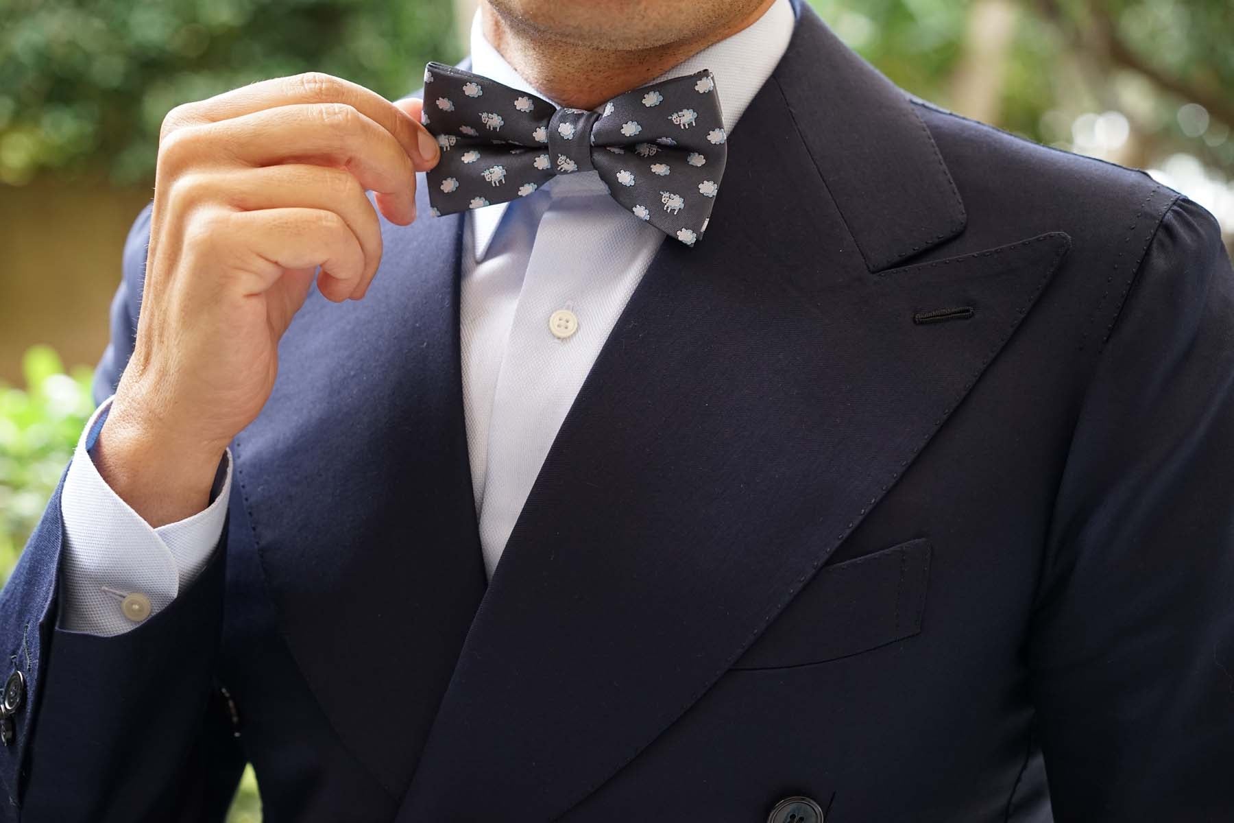 Sleepy Sheep Grey Bow Tie - Image 4