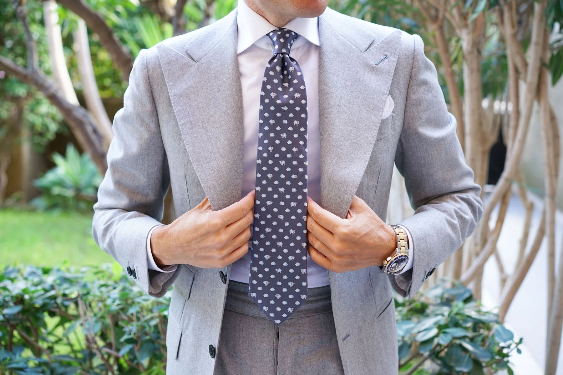Sleepy Sheep Grey Necktie - Image 4