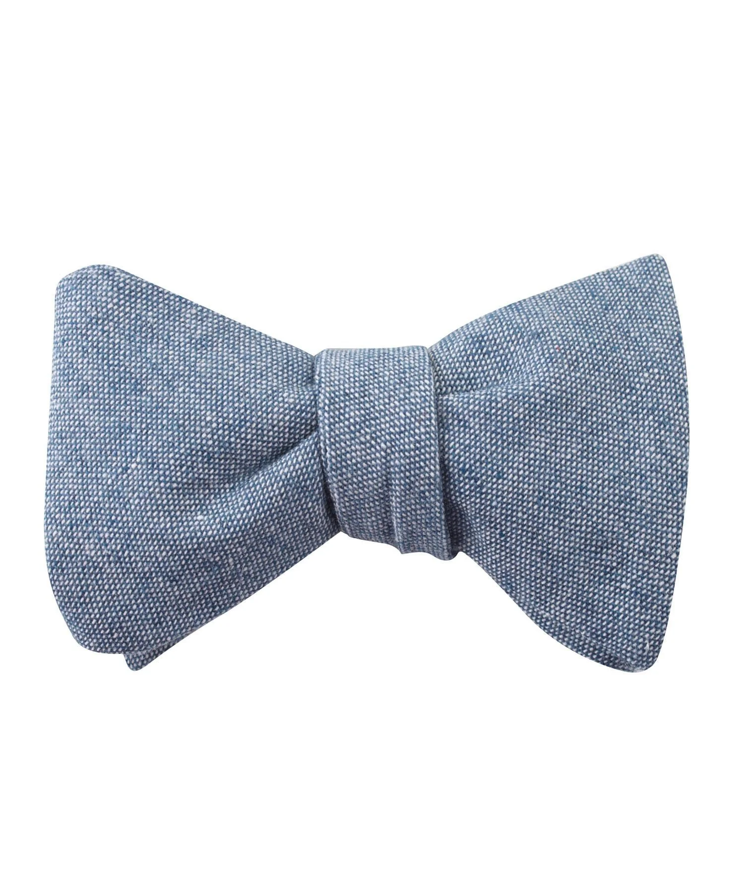 Smoke Blue Slub Linen Self Bow Tie - Image 2