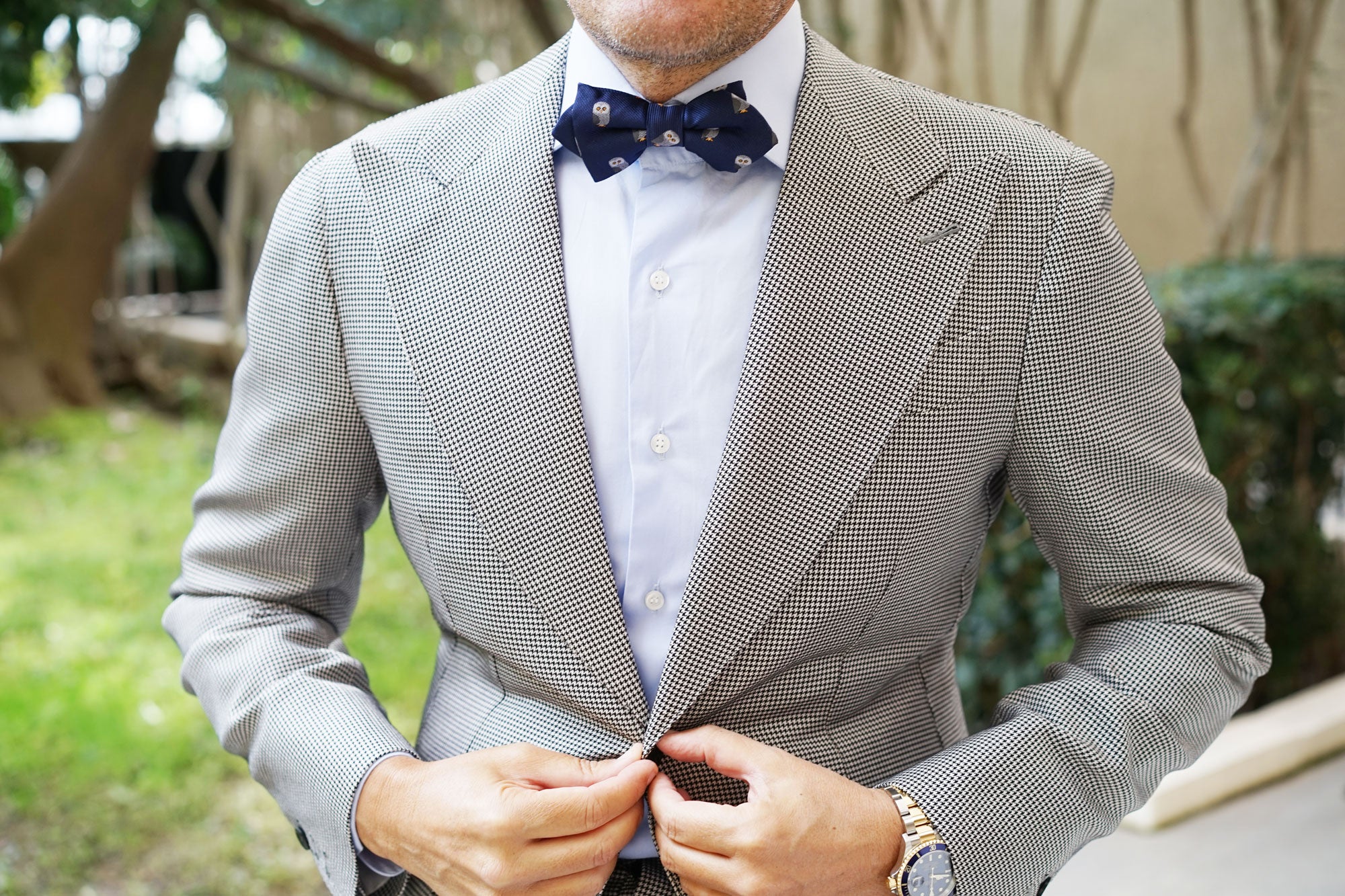 Southern Grey Owl Diamond Bow Tie - Image 4