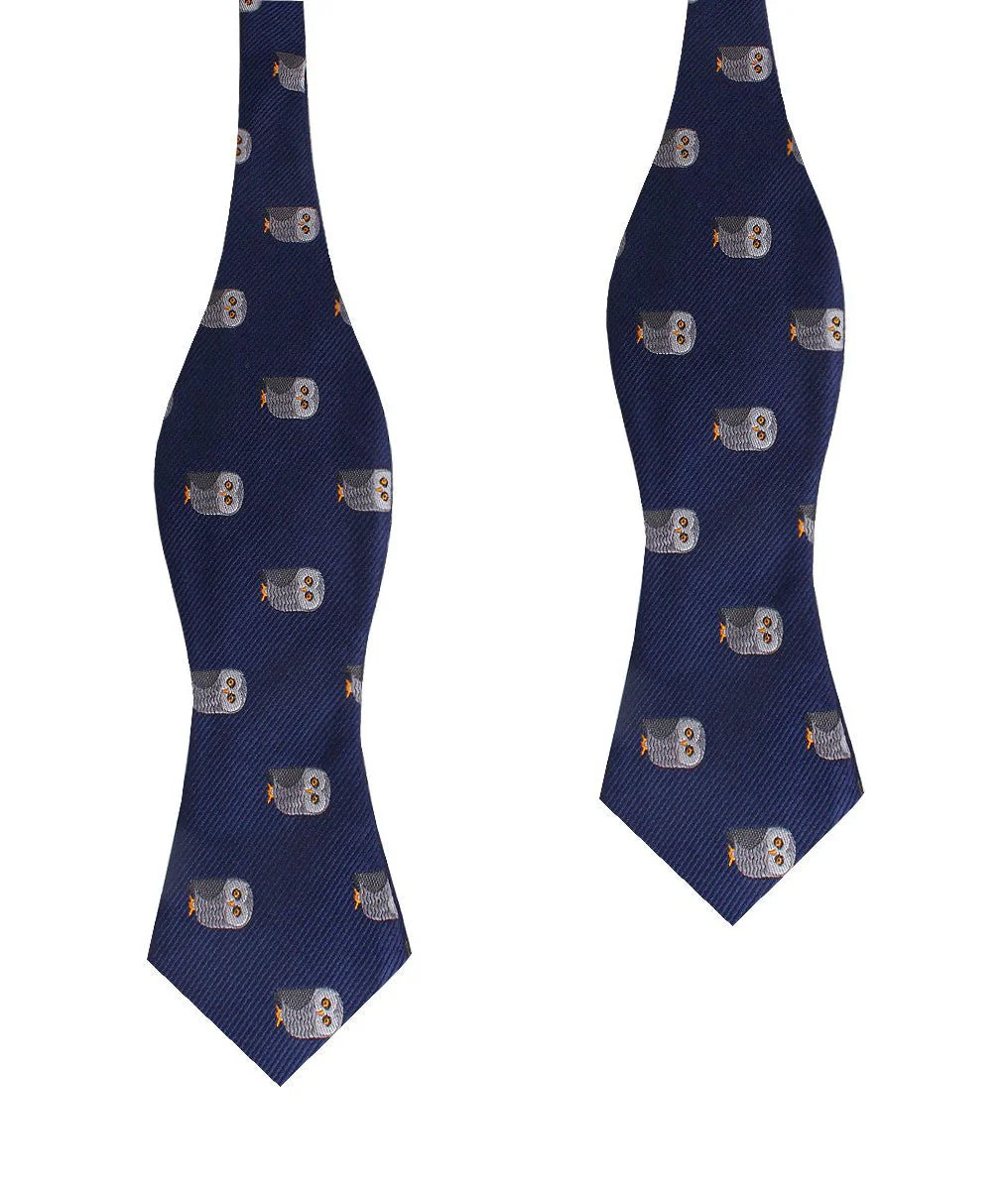 Southern Grey Owl Diamond Self Bow Tie