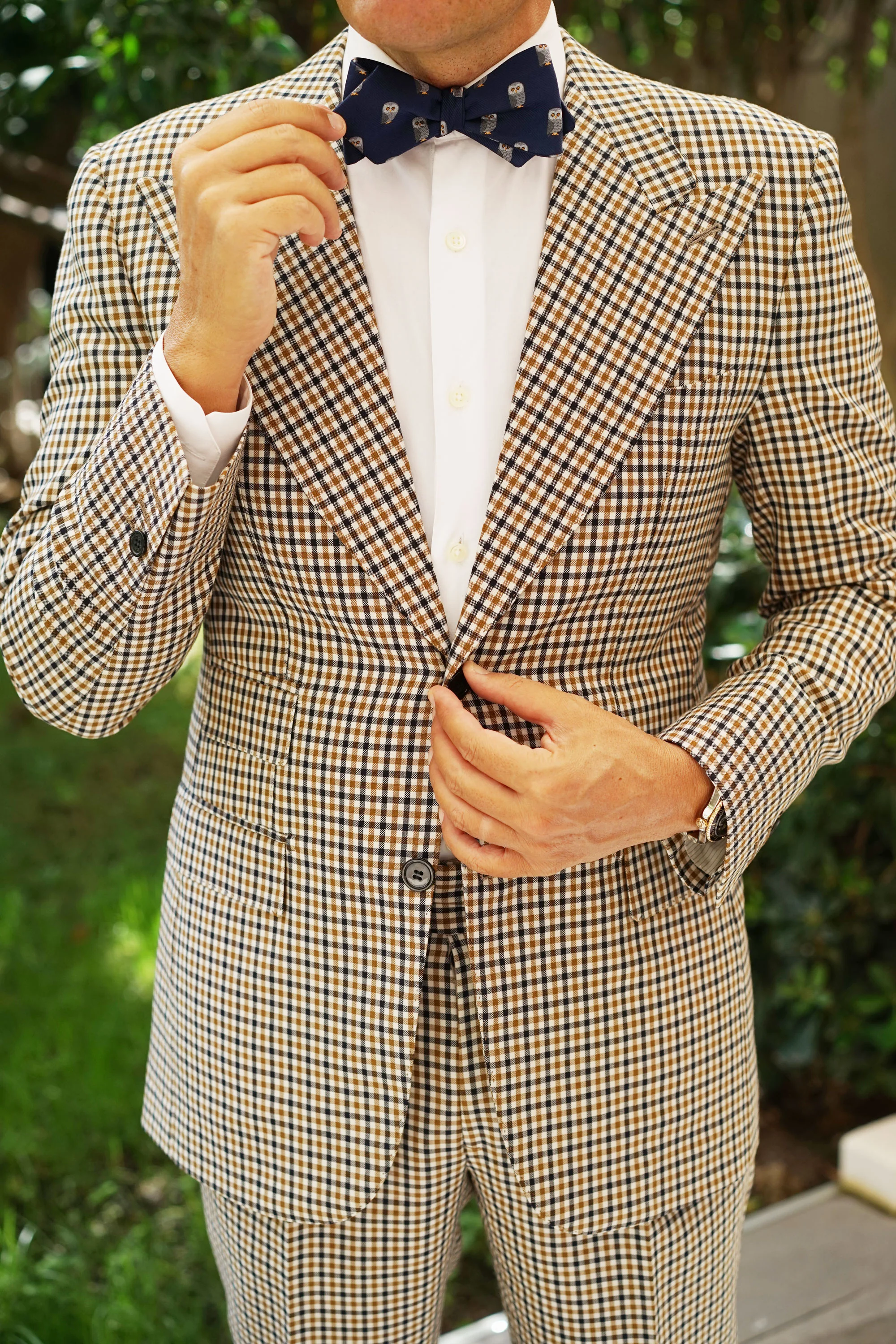 Southern Grey Owl Diamond Self Bow Tie - Image 6
