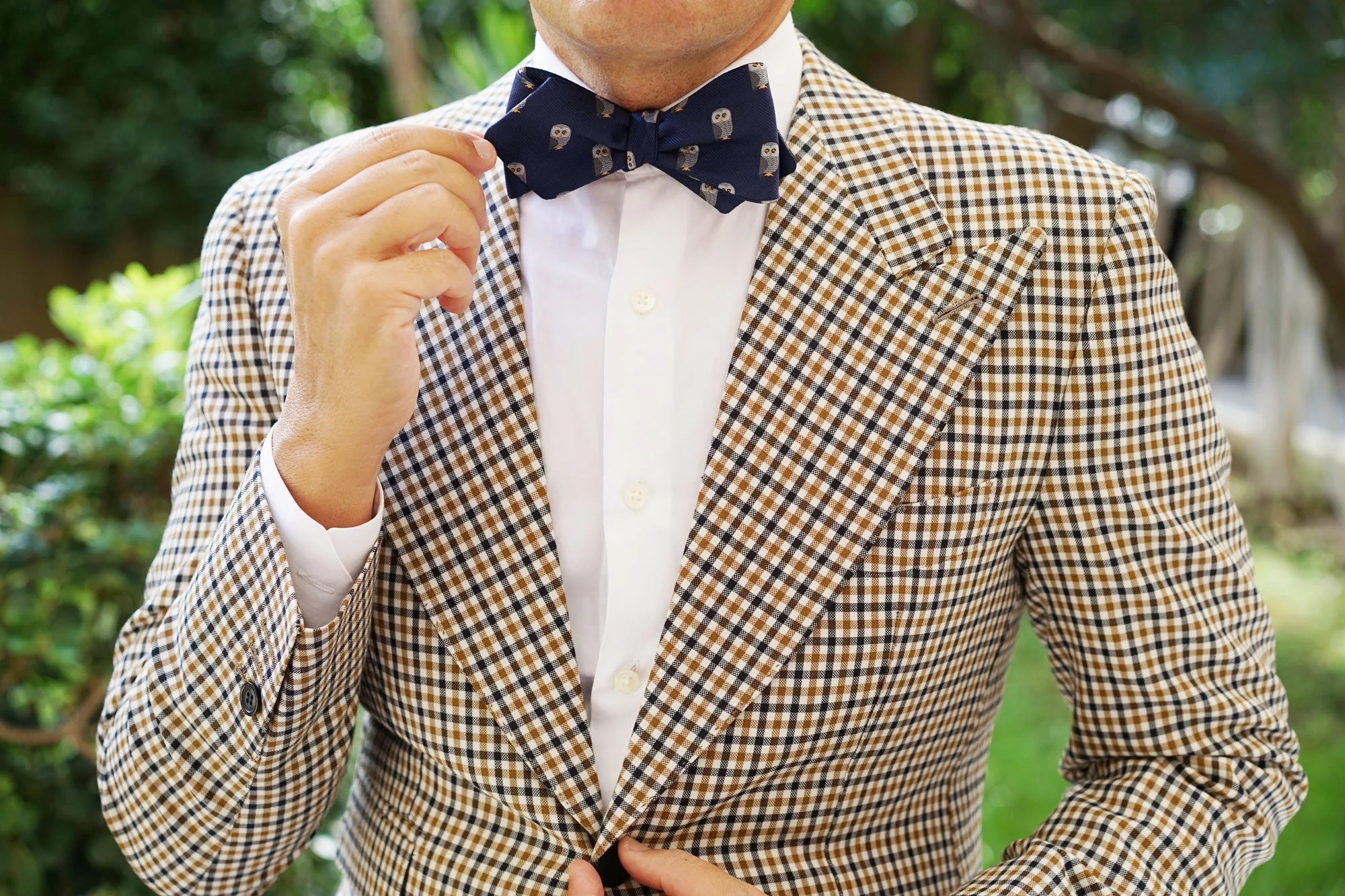 Southern Grey Owl Diamond Self Bow Tie - Image 8