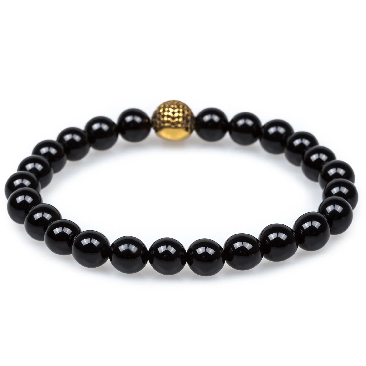 Spars Black Onyx Gold Skull Bracelet - Image 2