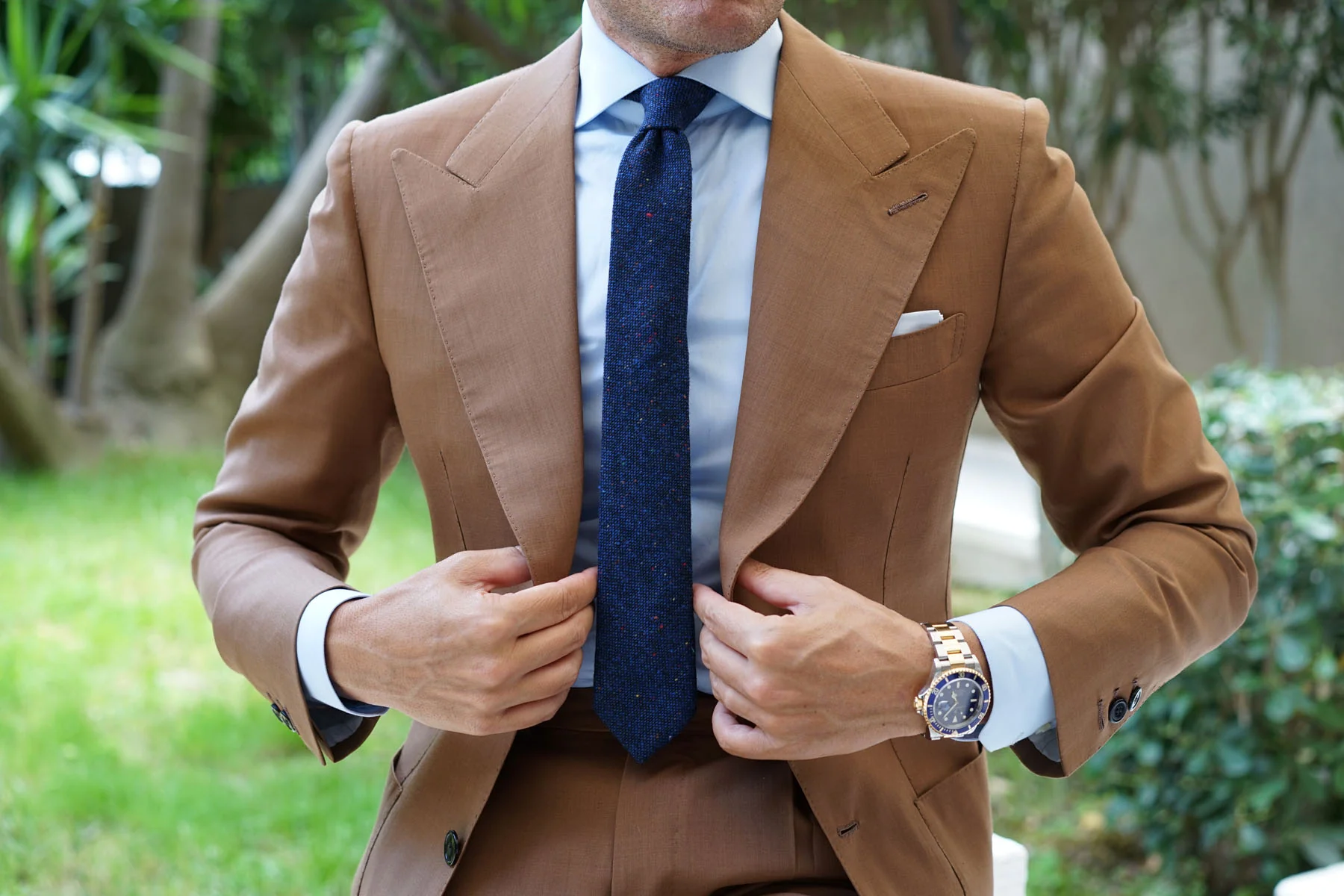 Speckles on Blue Donegal Skinny Tie - Image 4