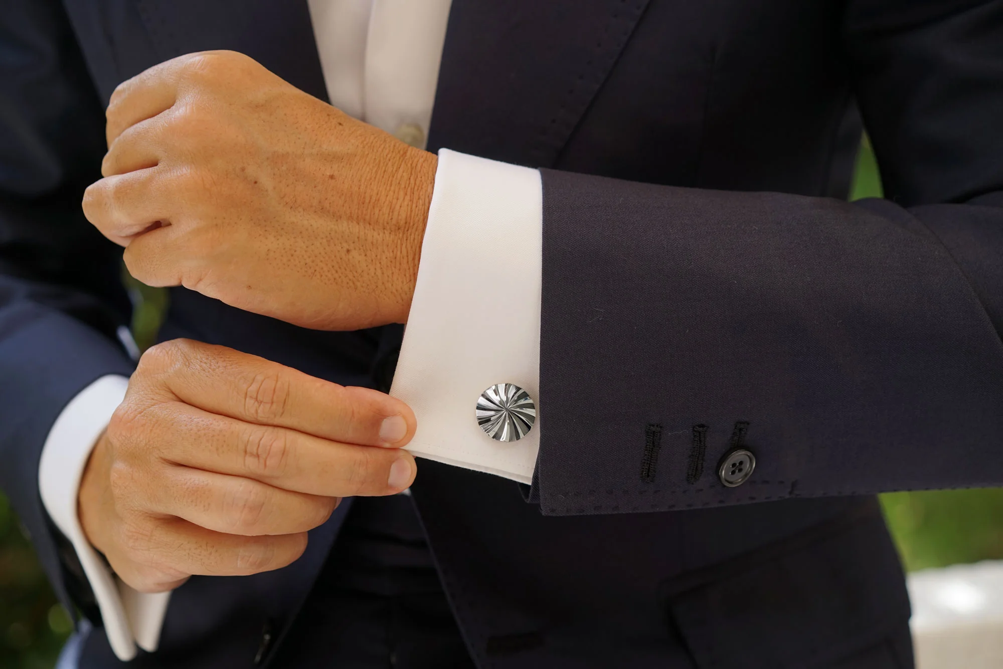 Spiral Circle Cufflinks - Image 7