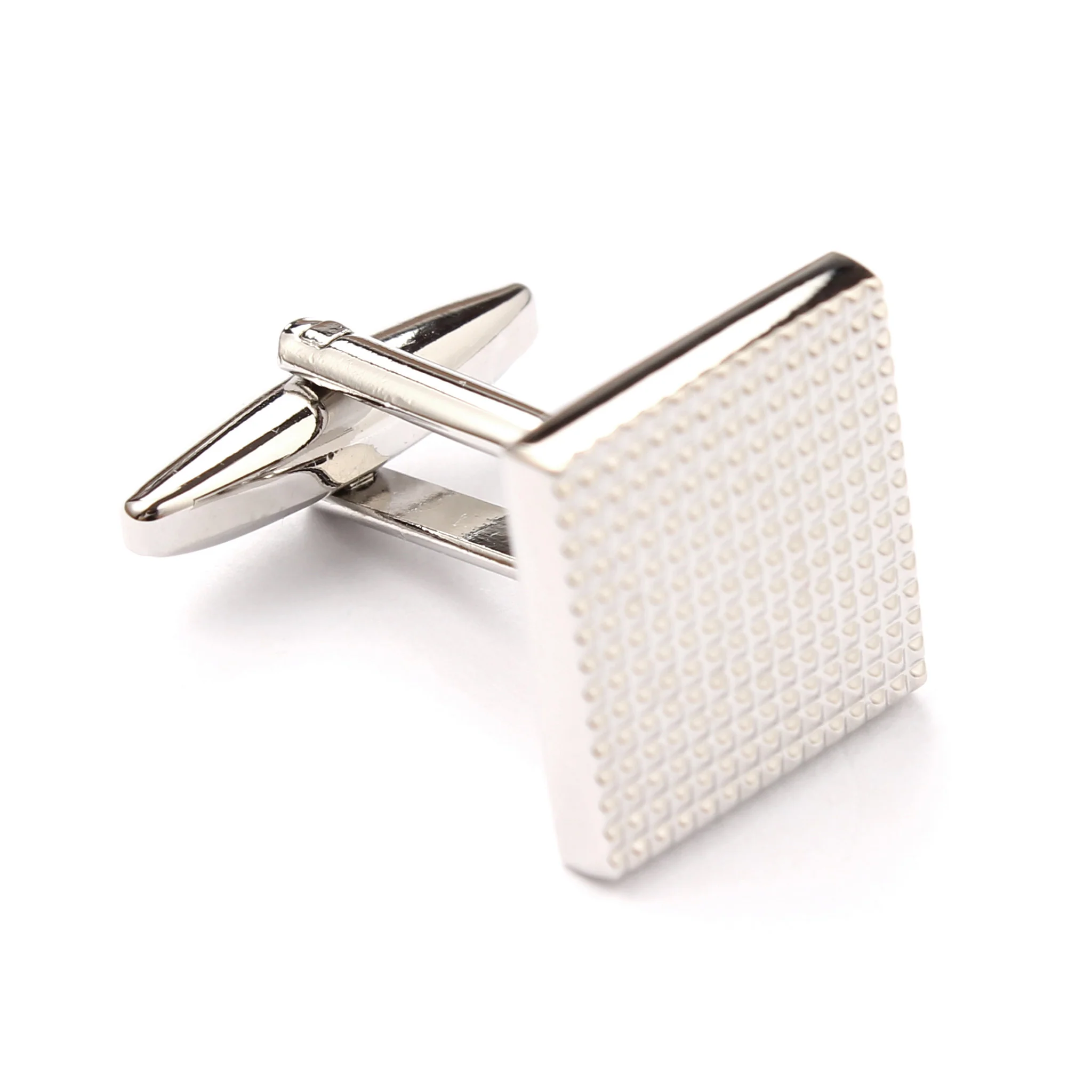 Square Small Studded Silver Cufflinks - Image 3