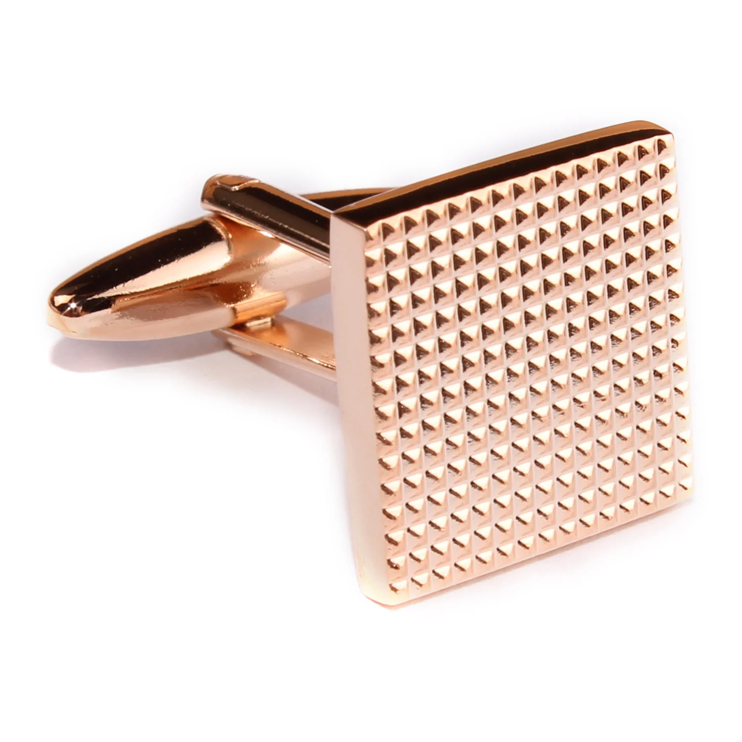 Square Studded Rose Gold Cufflinks - Image 3