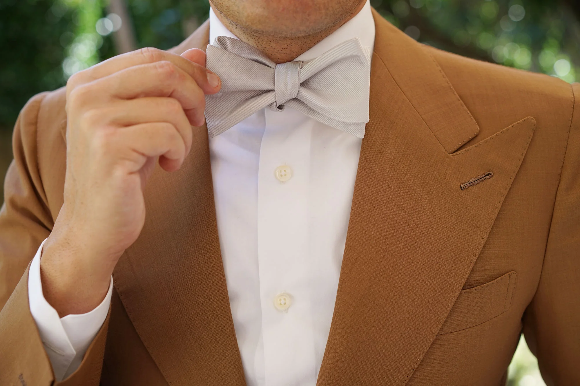 Sterling Silver Mist Weave Self Bow Tie - Image 9