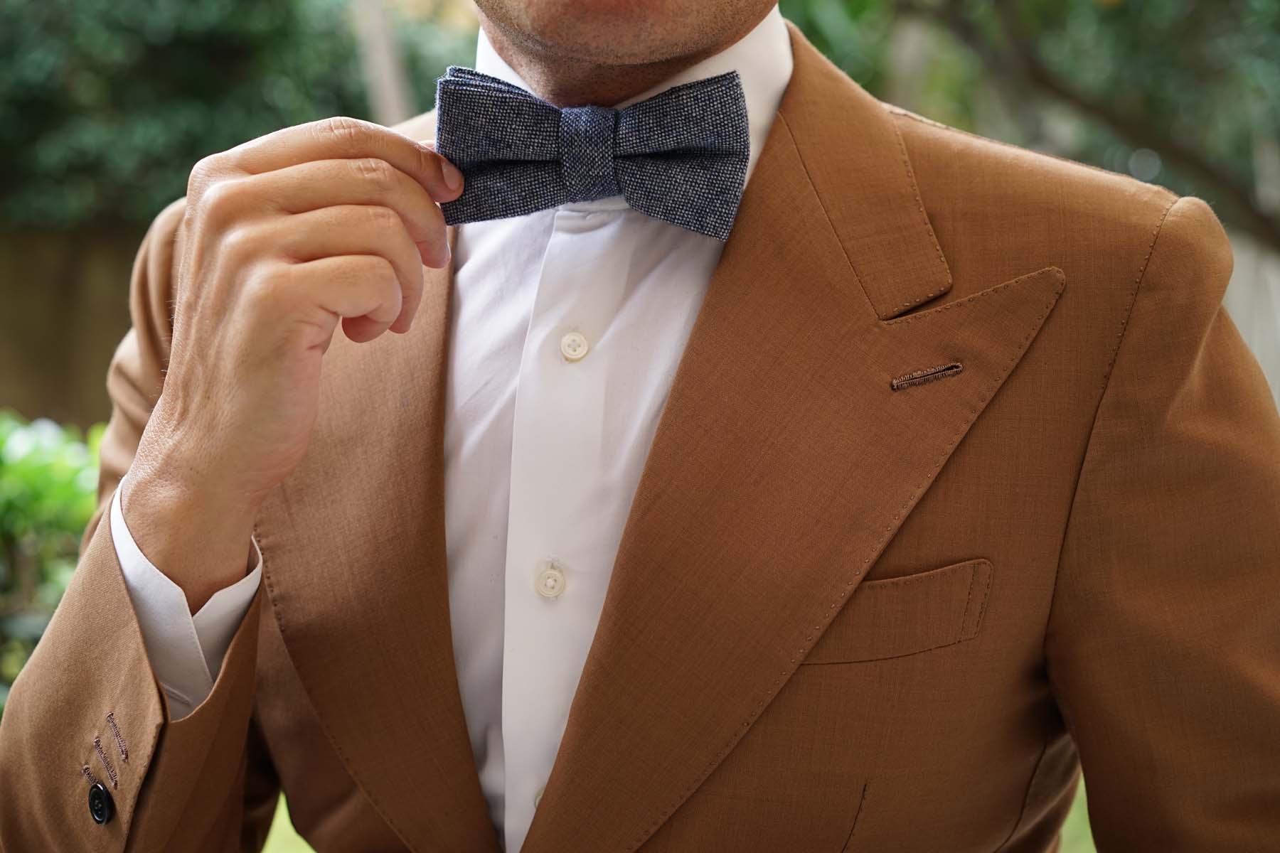 Suffolk Donegal Blue Wool Bow Tie - Image 6
