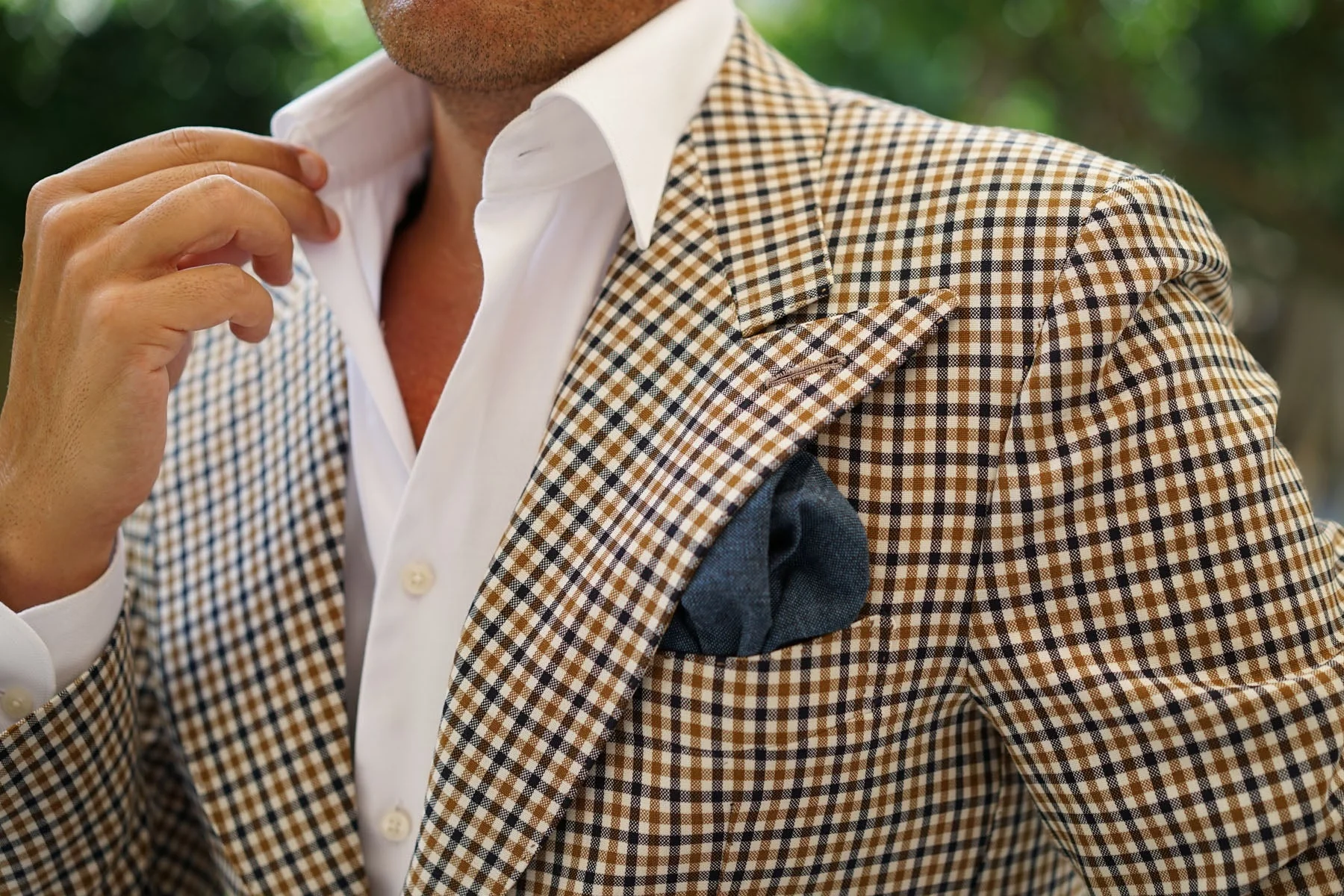 Suffolk Donegal Blue Wool Pocket Square - Image 6