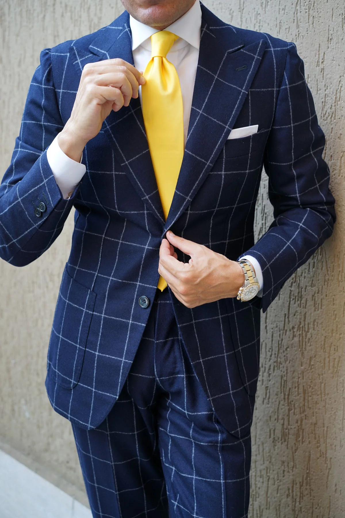Sunflower Yellow Satin Necktie - Image 5