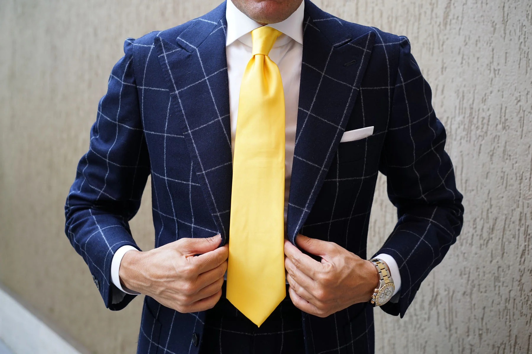 Sunflower Yellow Satin Necktie - Image 9