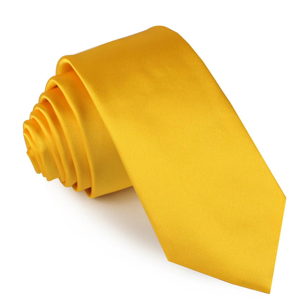 Sunflower Yellow Satin Skinny Tie