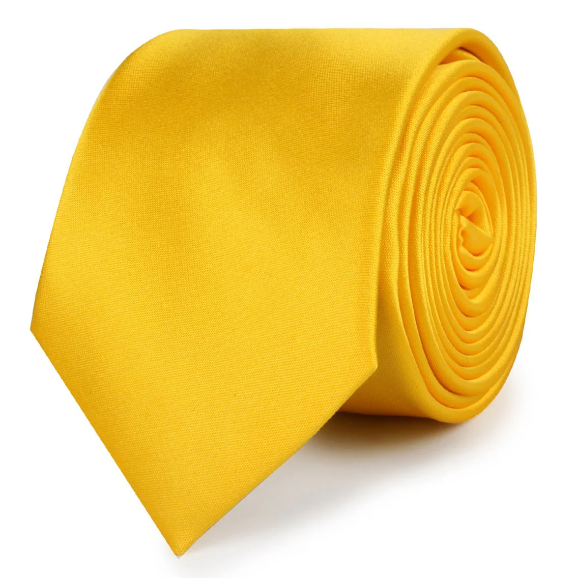 Sunflower Yellow Satin Skinny Tie - Image 2