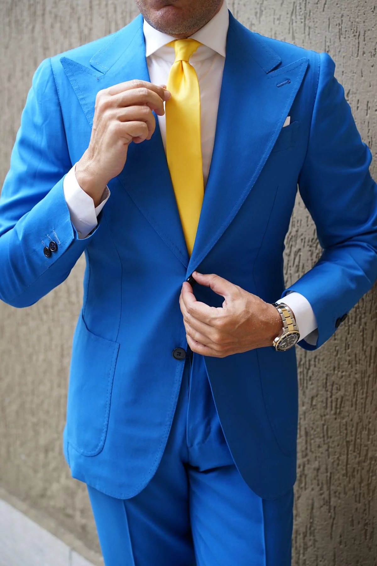 Sunflower Yellow Satin Skinny Tie - Image 8