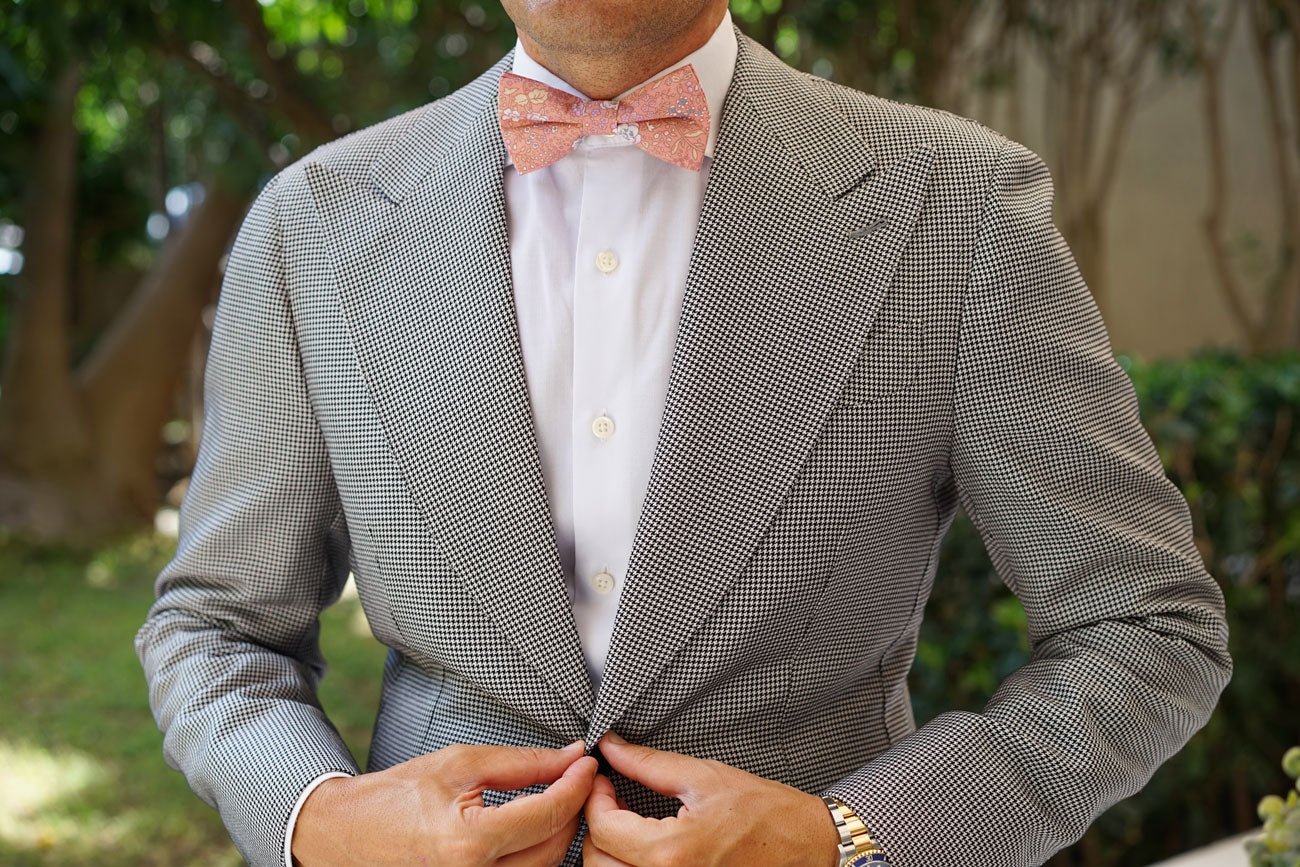 Sunset Pink Floral Bow Tie - Image 8