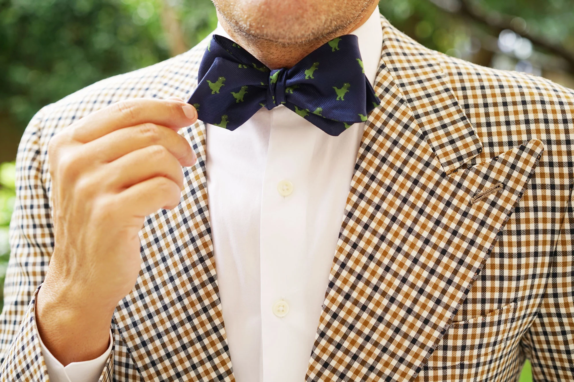 T-Rex Pixel Dinosaur Diamond Self Bow Tie - Image 11